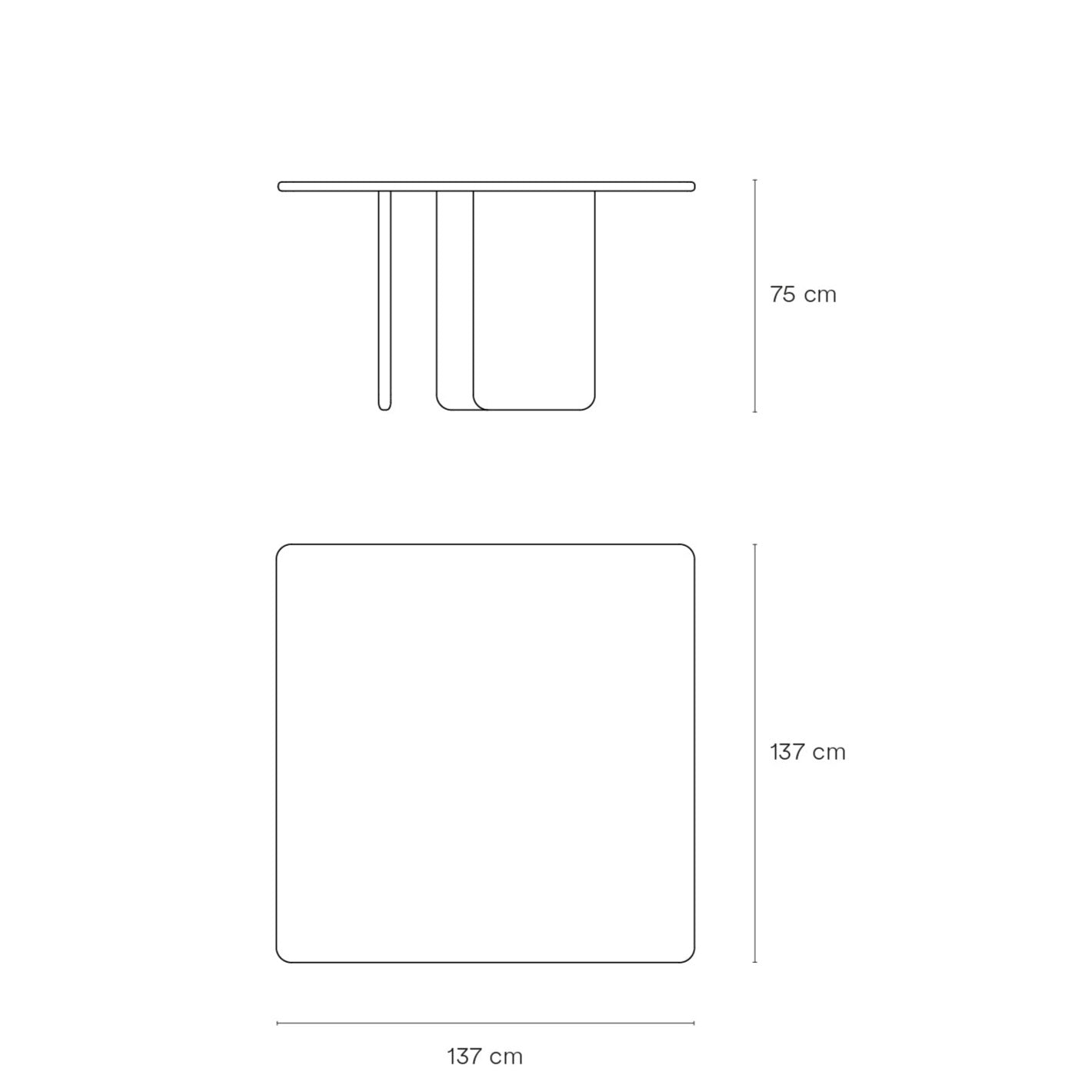 Stalas ARQ 137 × 137 cm