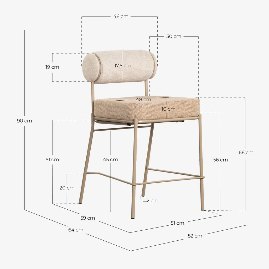 Pusbario kėdė ENILA SOFT 65 cm
