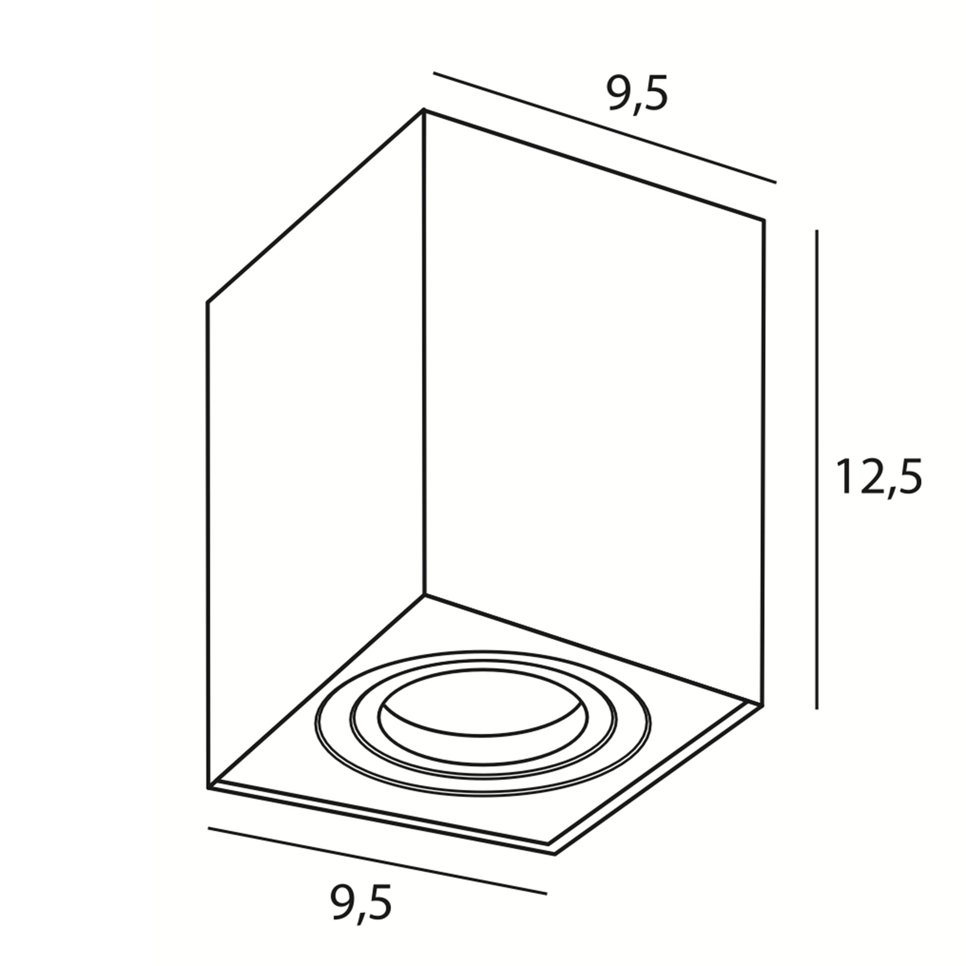 MAXLIGHT BASIC SQUARE Paviršinis šviestuvas