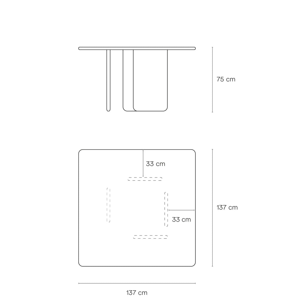 Stalas ARQ Square 137 cm
