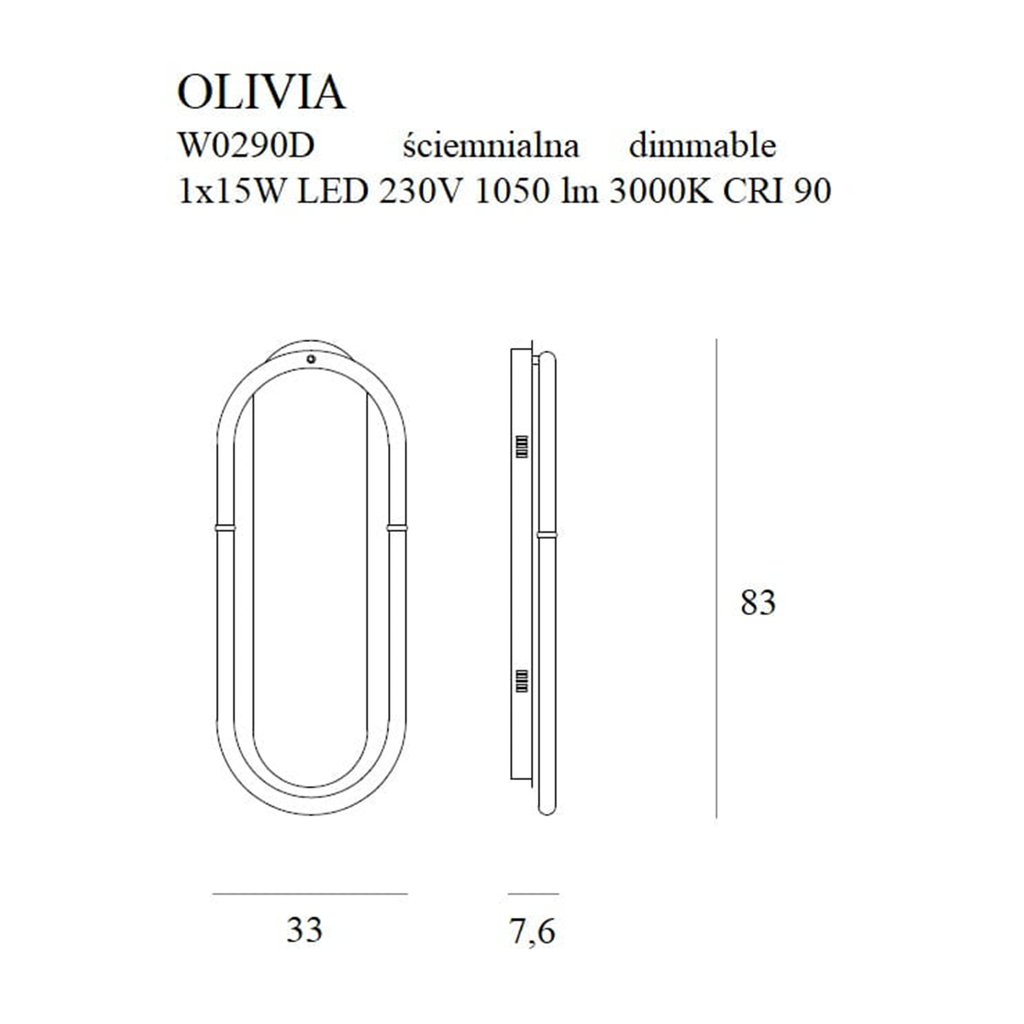 MAXLIGHT OLIVIA sieninis šviestuvas