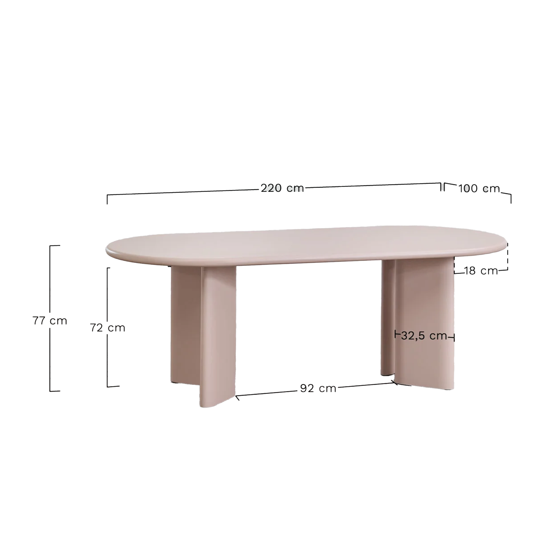 Stalas LOUVERA 220 cm