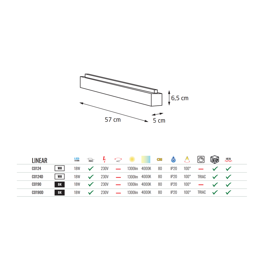 MAXLIGHT LINEAR C0190D lubinis šviestuvas