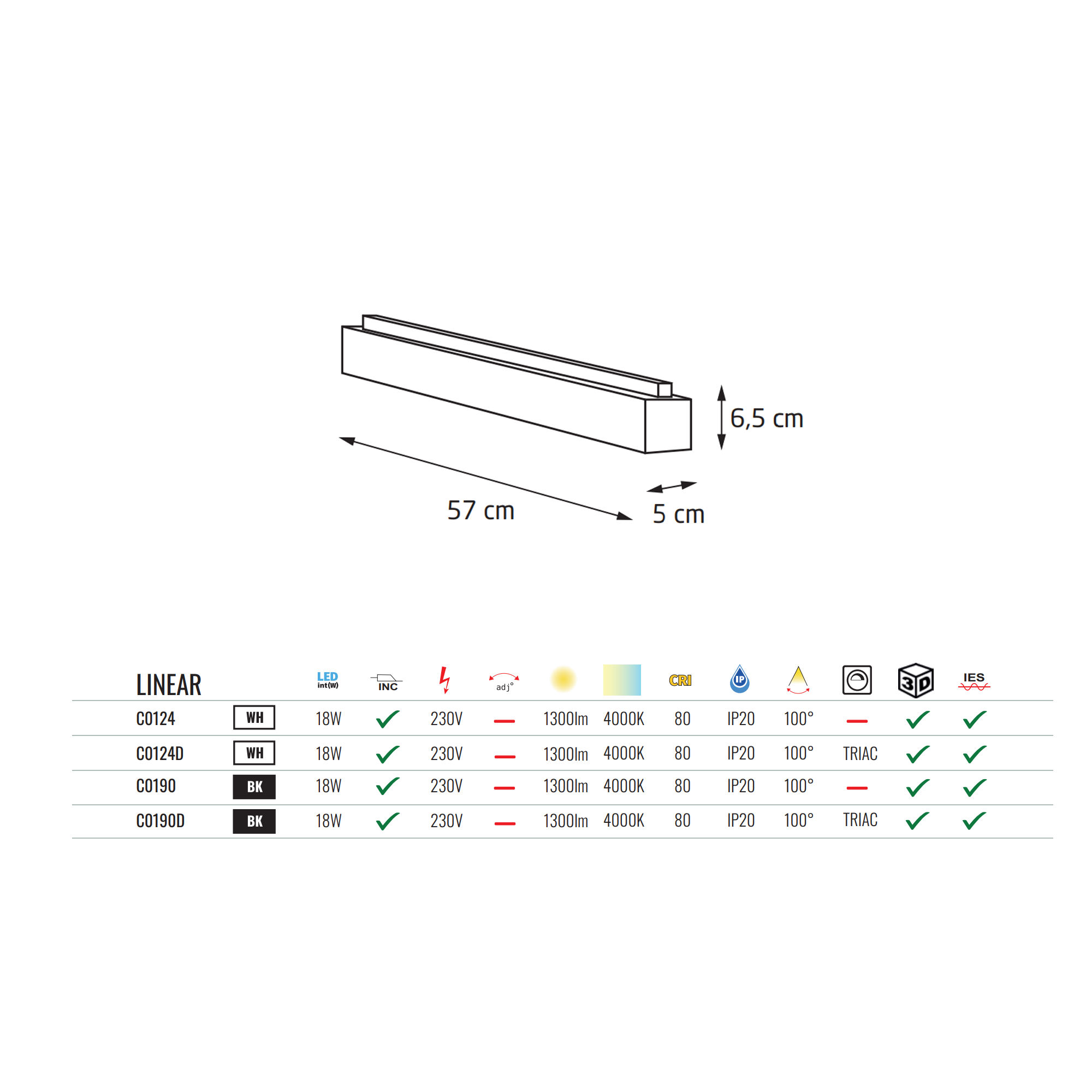 MAXLIGHT LINEAR C0190D lubinis šviestuvas