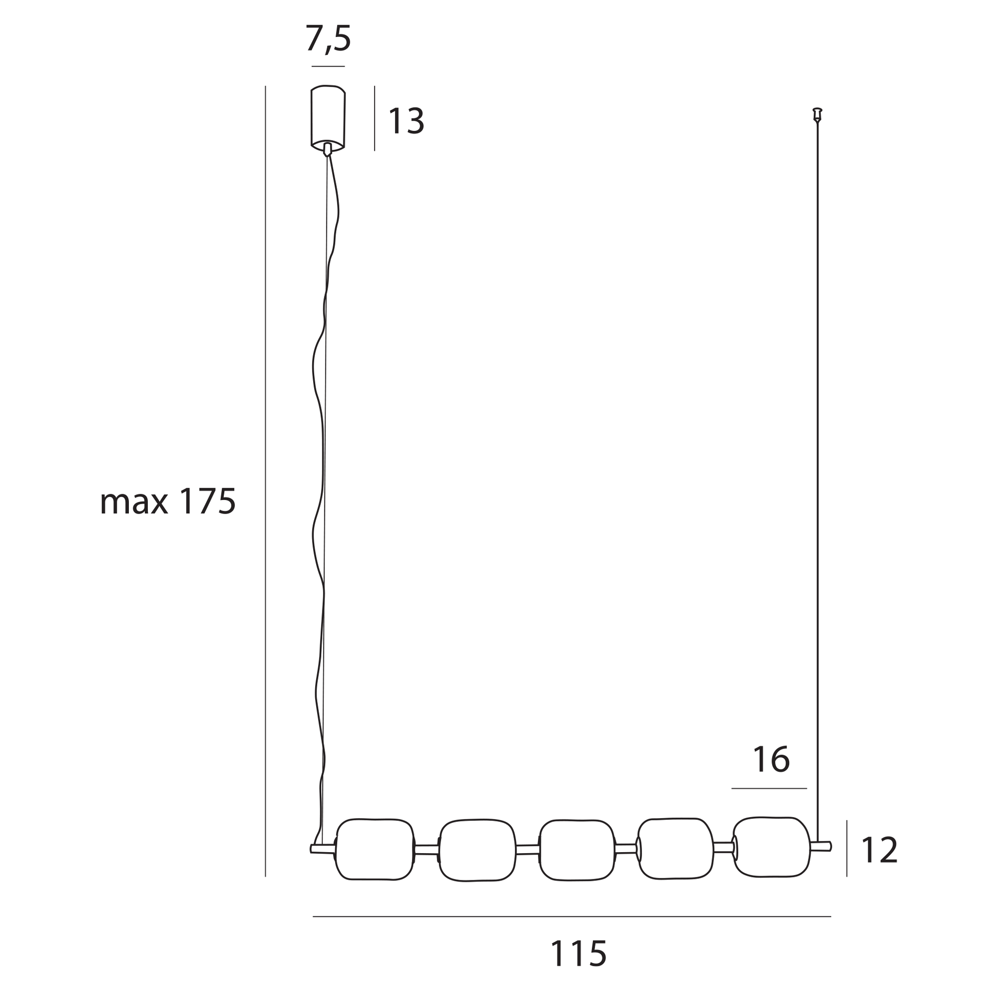 MAXLIGHT ELENA pakabinamas šviestuvas