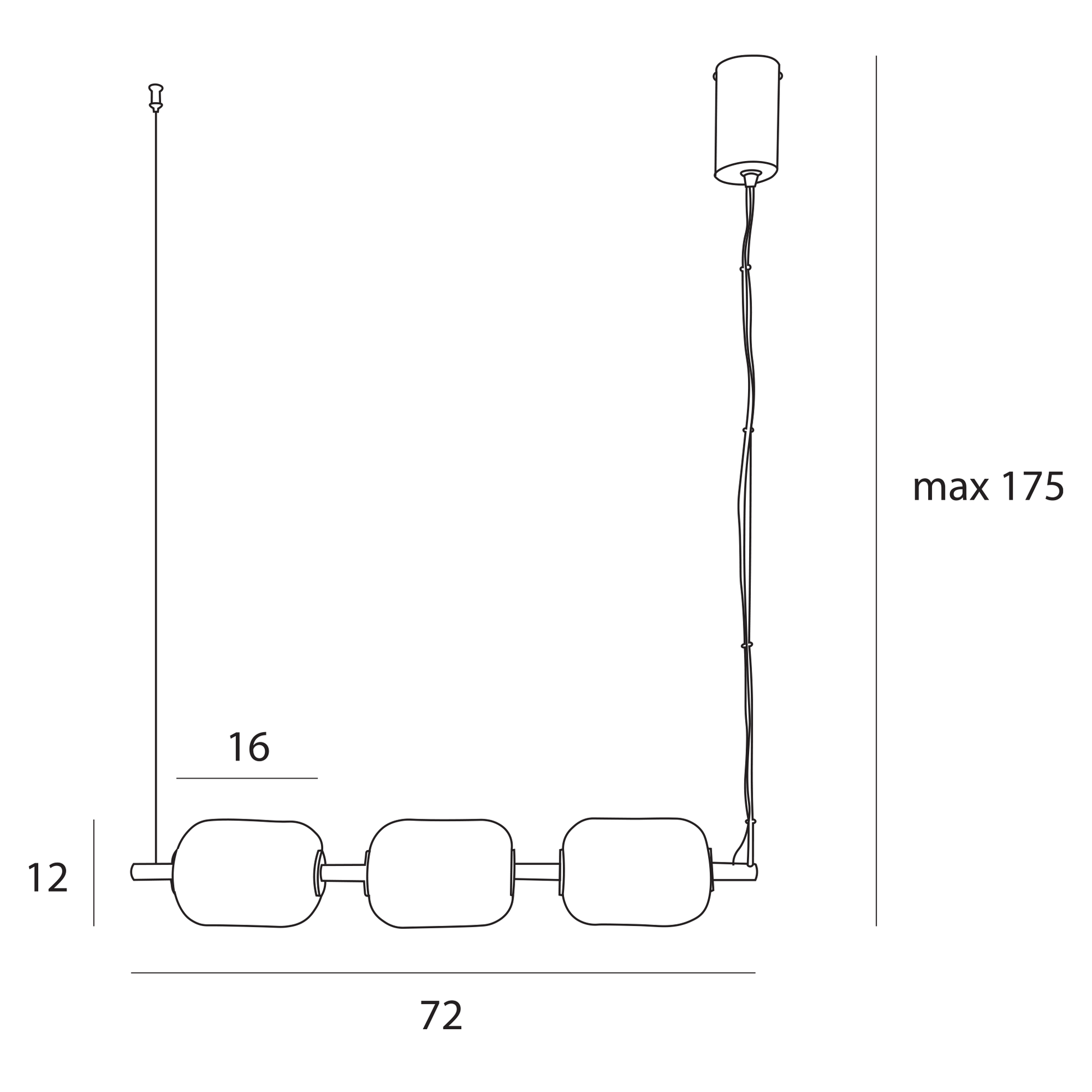 MAXLIGHT ELENA pakabinamas šviestuvas