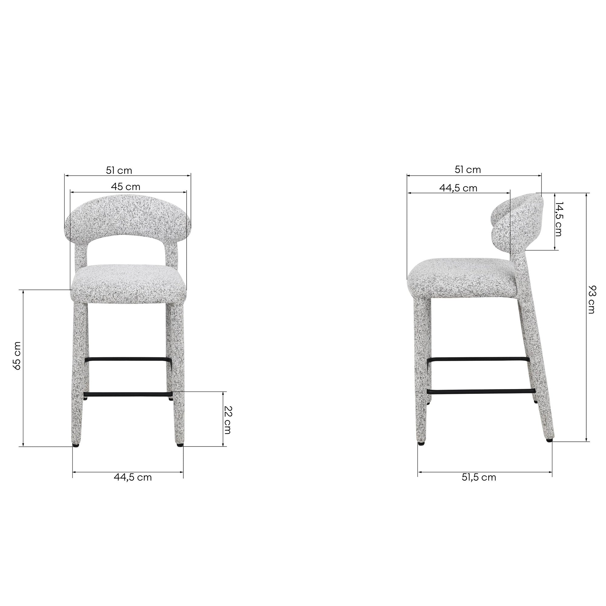 Baro kėdė RIKI 65 cm