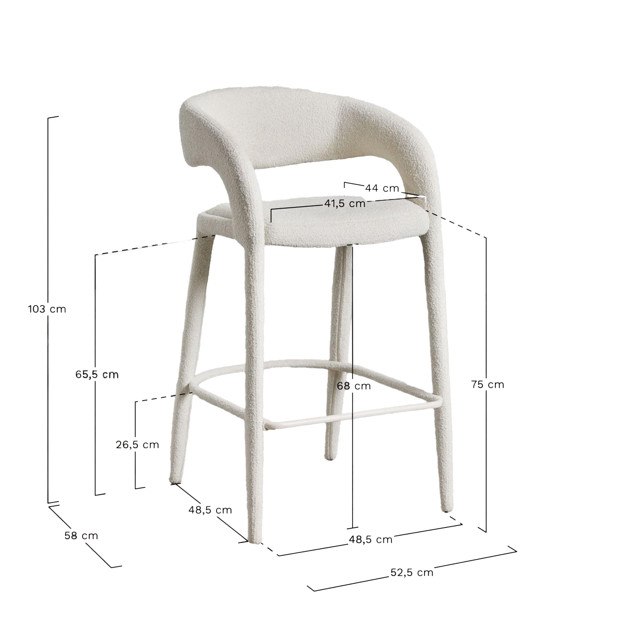 Baro kėdė NALVIO 75 cm