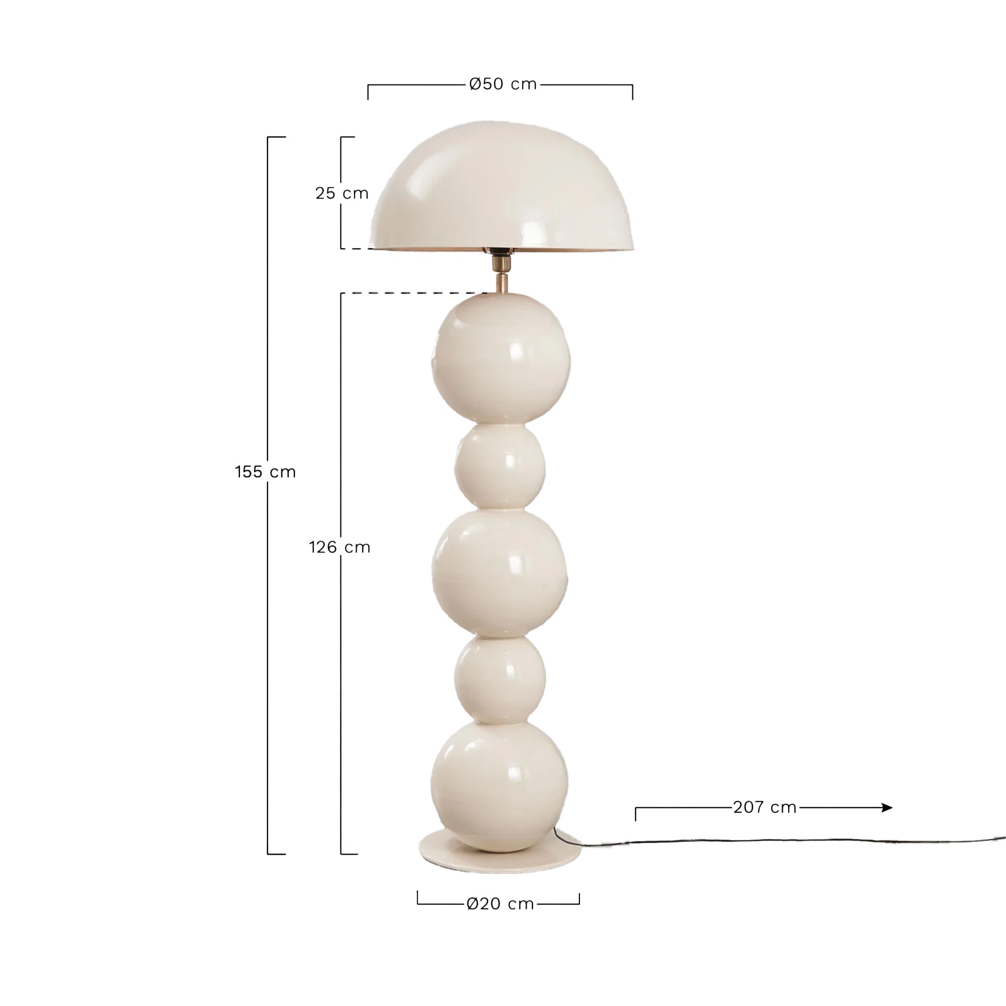 BELLOU pastatomas šviestuvas 115 cm | 155 cm