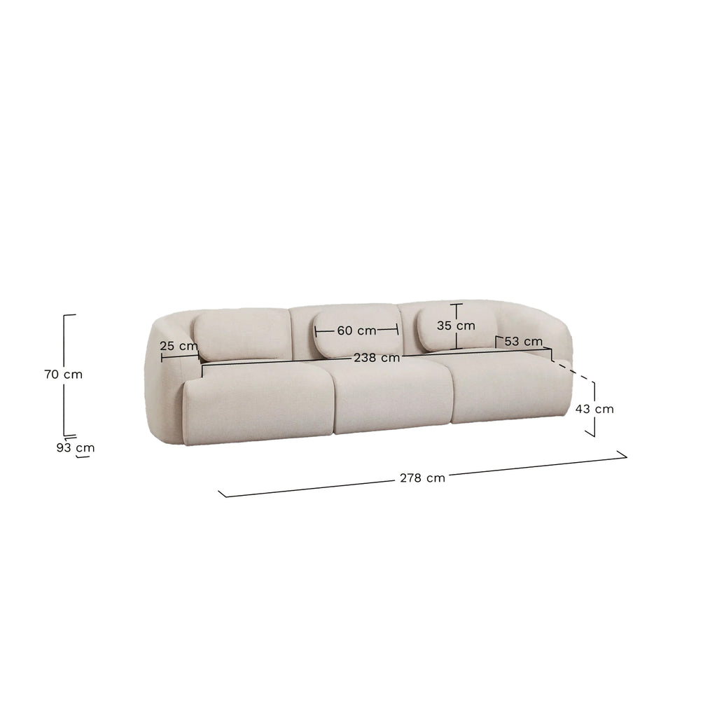3 vietų Modulinė Sofa COSETTI 278 cm