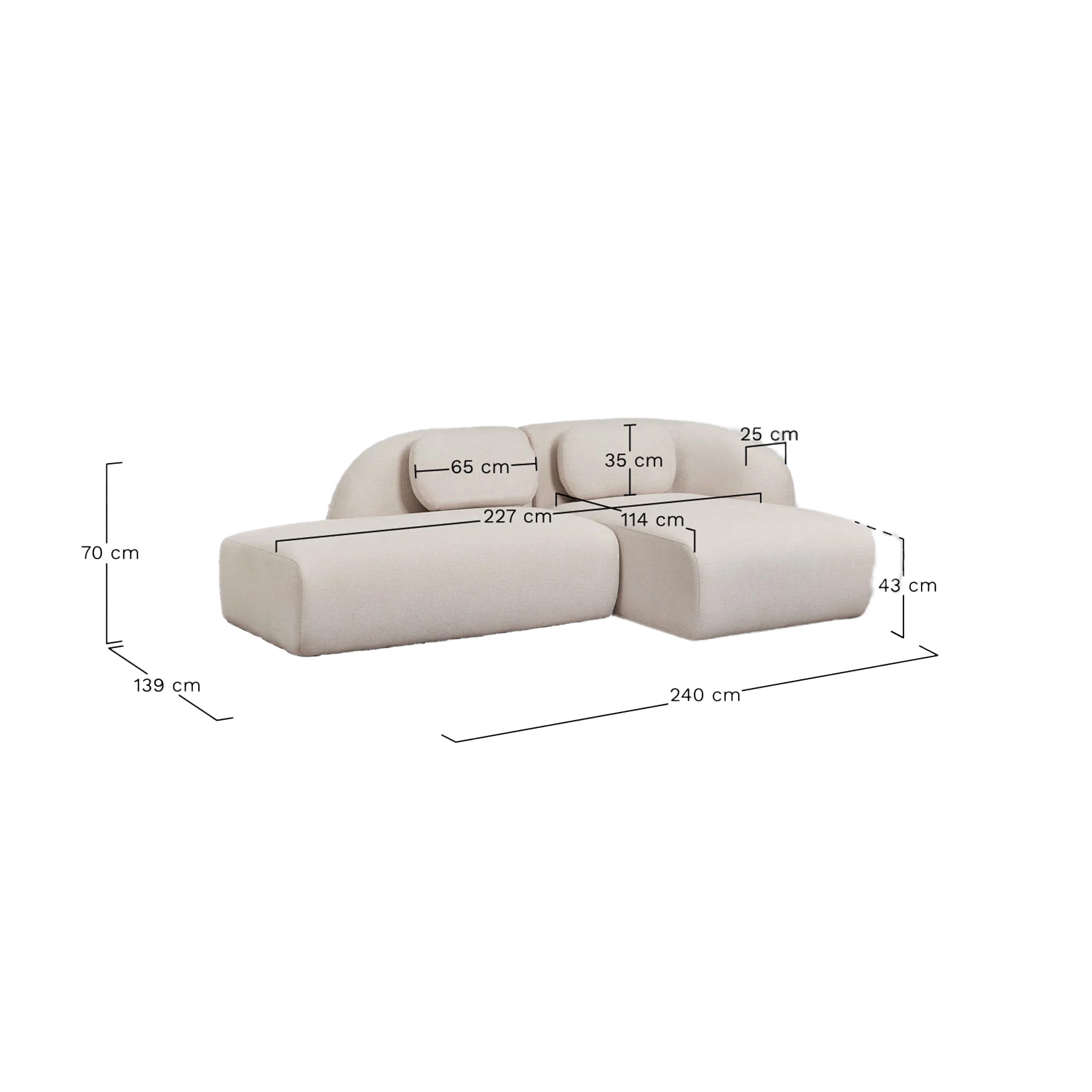 3 vietų Modulinė Sofa COSETTI 240 cm