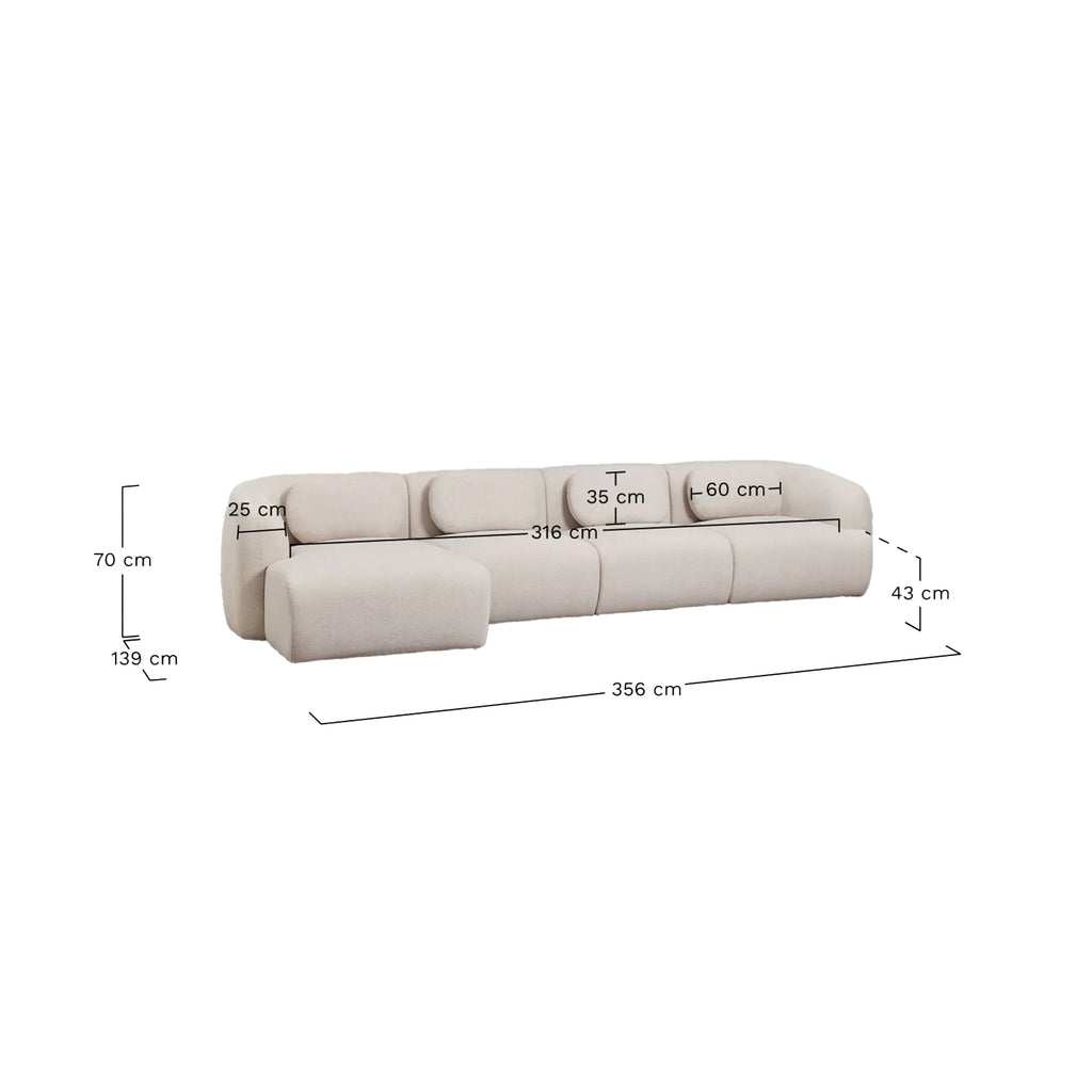 4 vietų Modulinė Sofa COSETTI 356 cm
