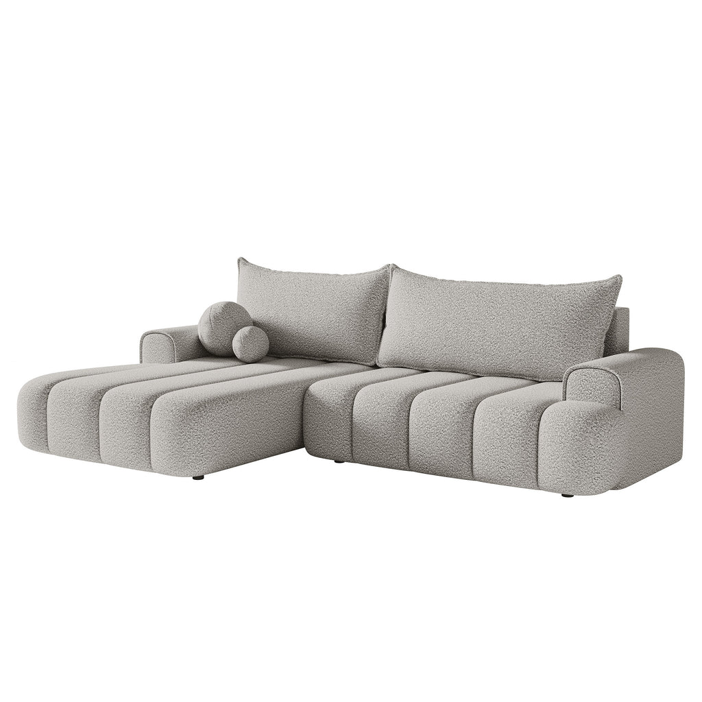 Kampinė miegamoji sofa DELINA Bouclé 275 cm
