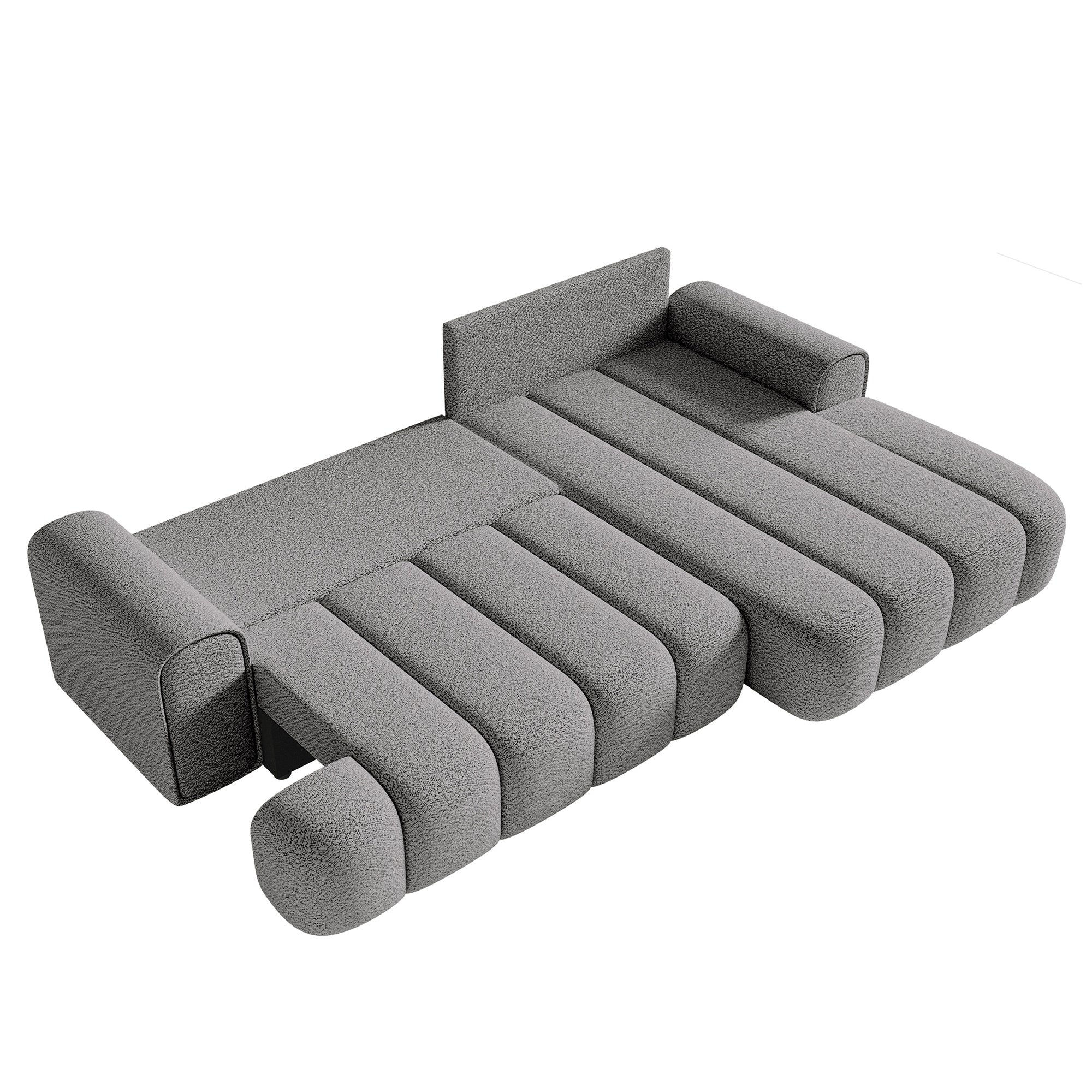 Kampinė miegamoji sofa DELINA Bouclé 275 cm