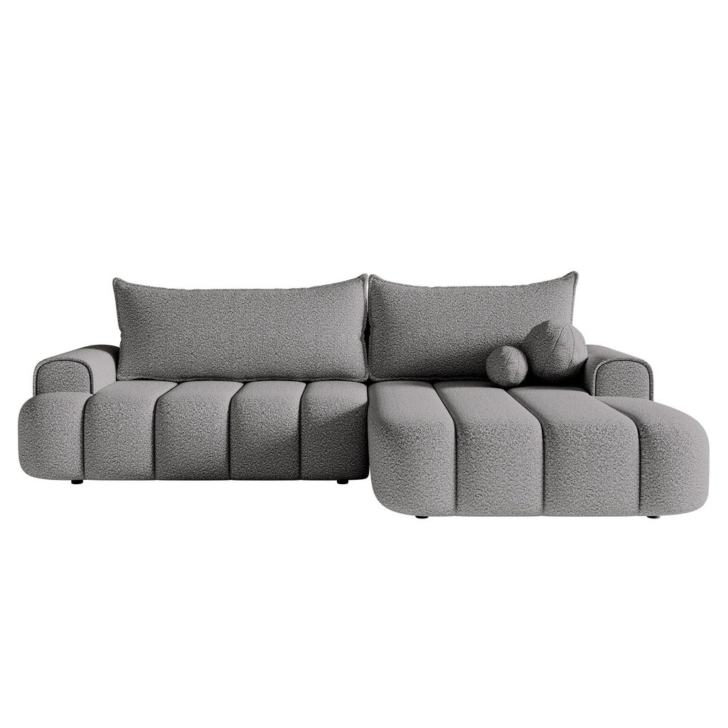 Kampinė miegamoji sofa DELINA Bouclé 275 cm