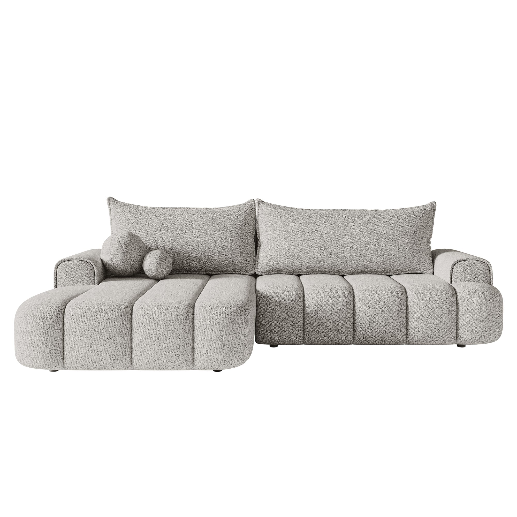 Kampinė miegamoji sofa DELINA Bouclé 275 cm