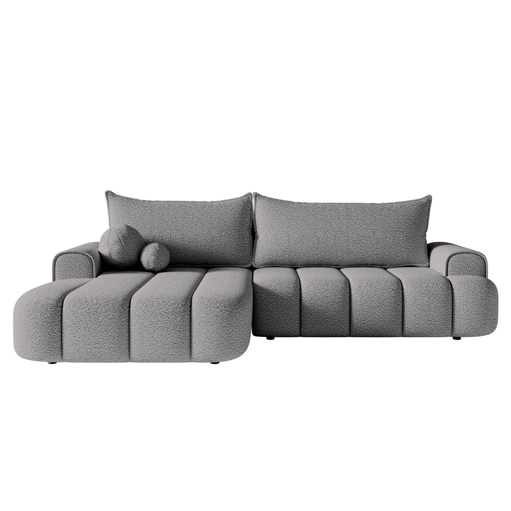 Kampinė miegamoji sofa DELINA Bouclé 275 cm