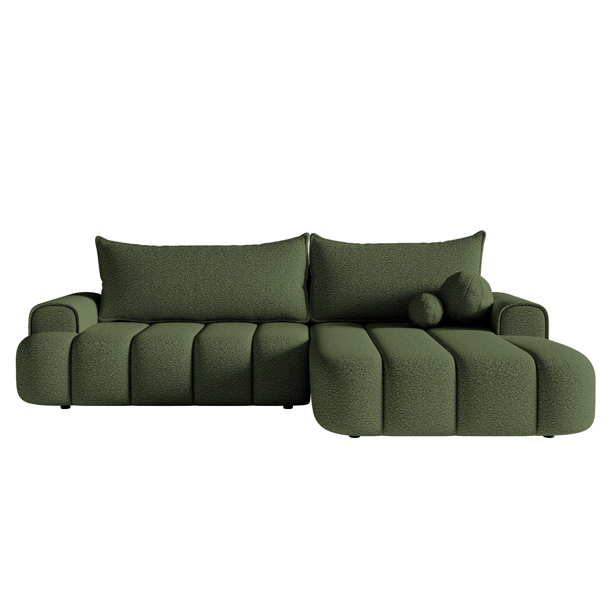 Kampinė miegamoji sofa DELINA Bouclé 275 cm