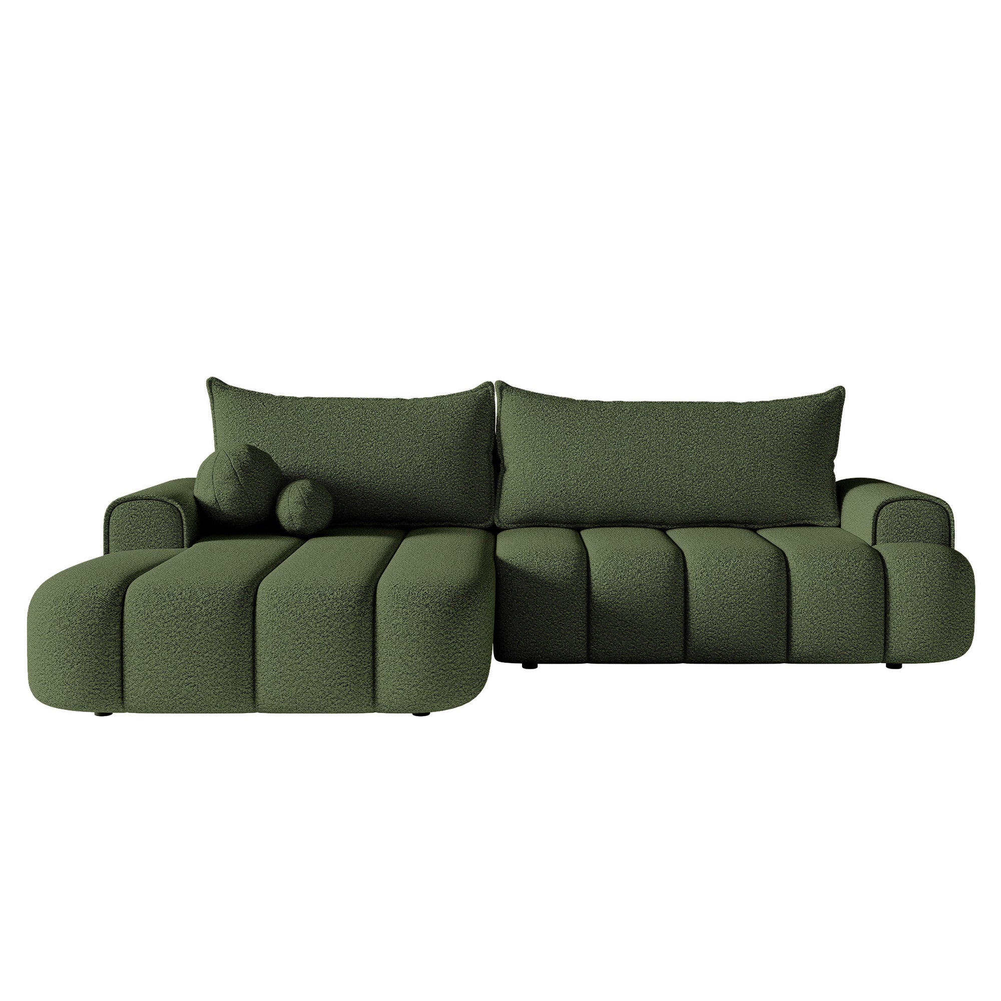 Kampinė miegamoji sofa DELINA Bouclé 275 cm