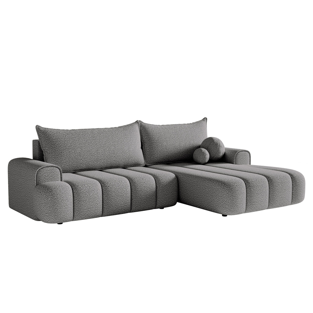 Kampinė miegamoji sofa DELINA Bouclé 275 cm