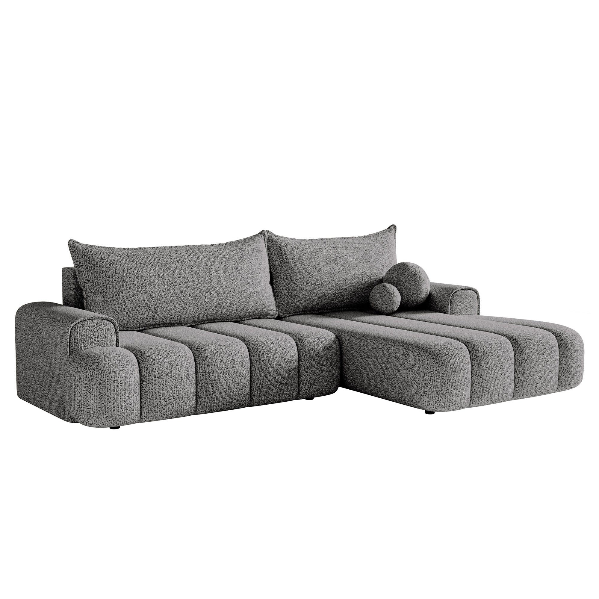 Kampinė miegamoji sofa DELINA Bouclé 275 cm