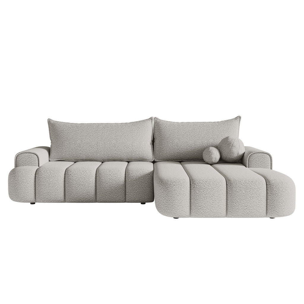 Kampinė miegamoji sofa DELINA Bouclé 275 cm