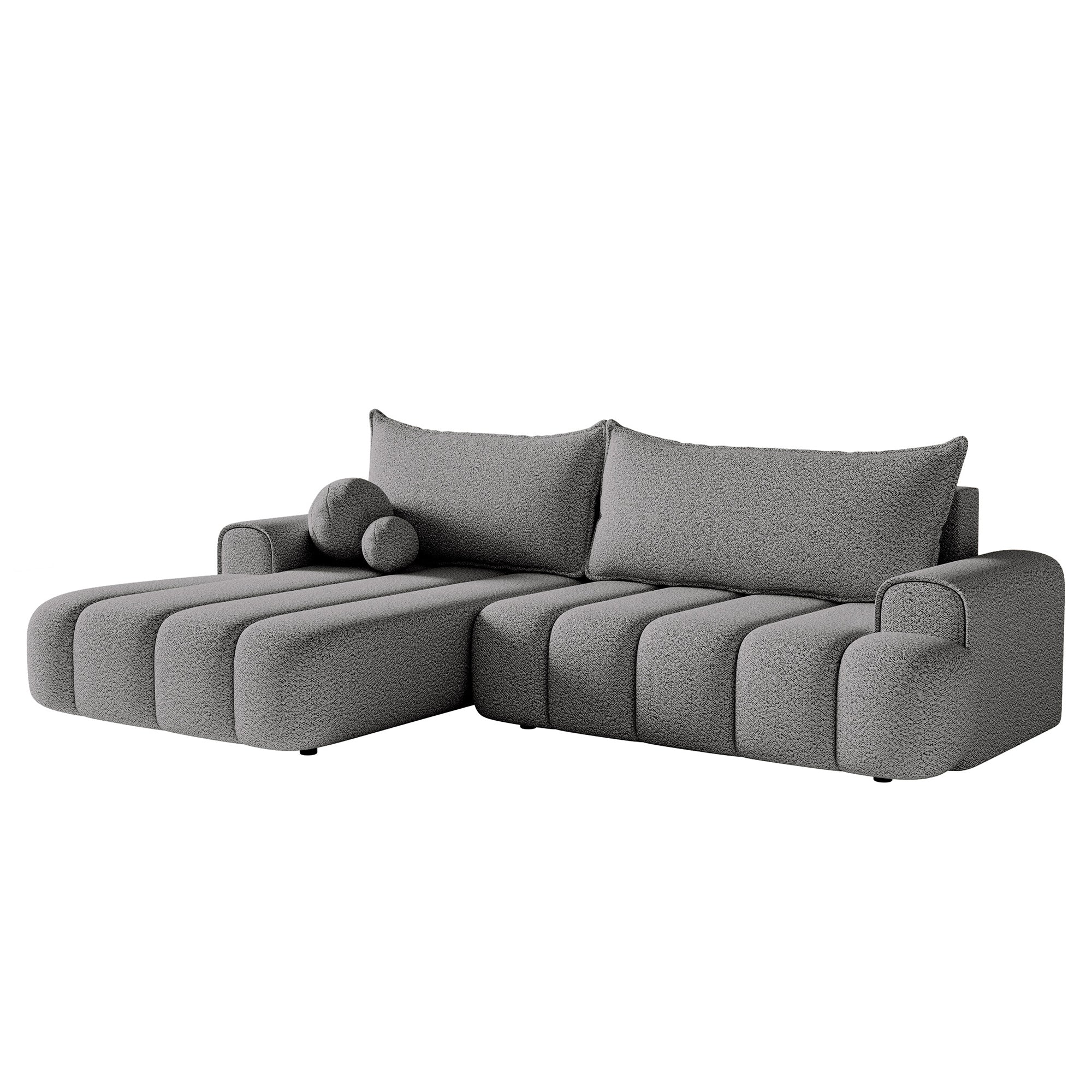 Kampinė miegamoji sofa DELINA Bouclé 275 cm