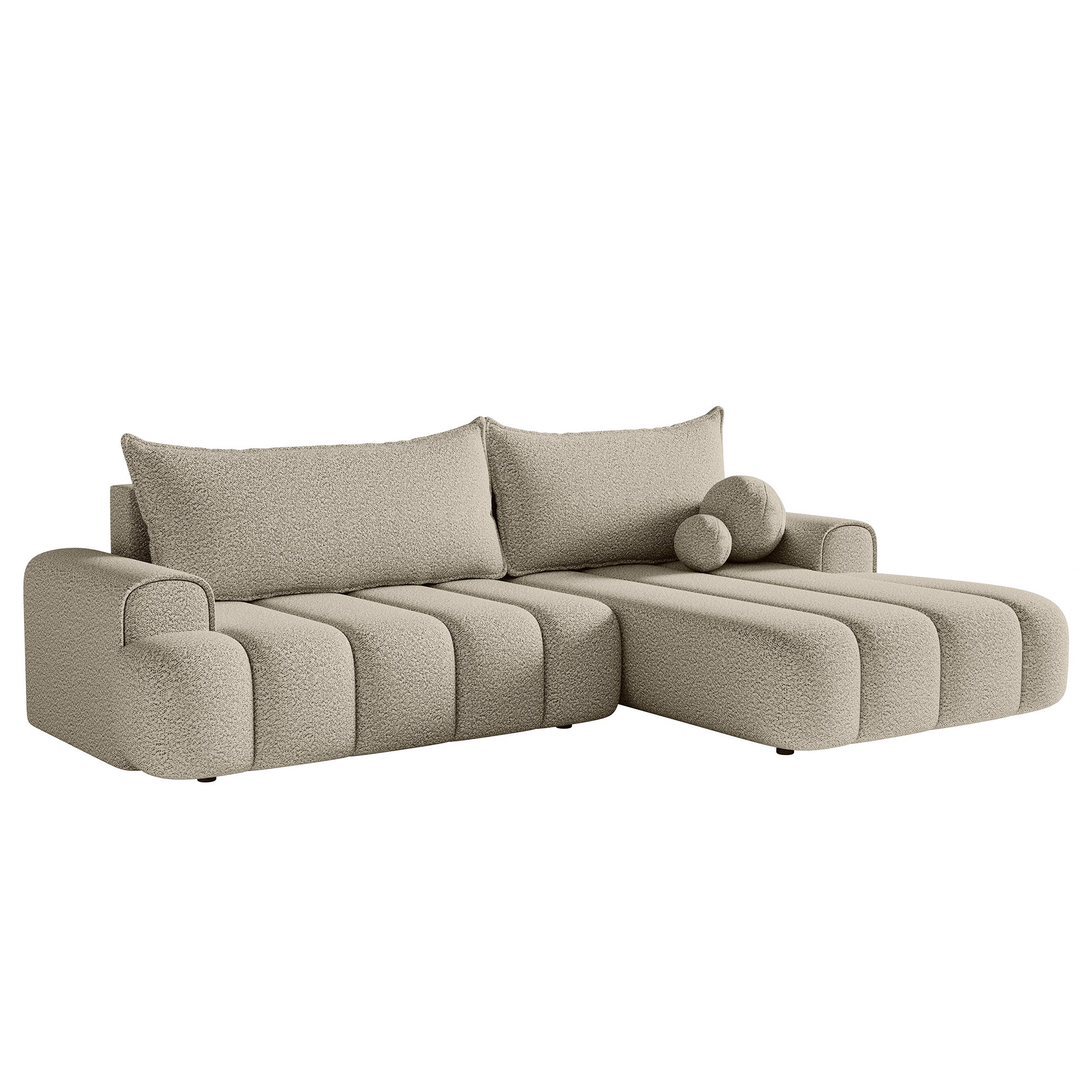 Kampinė miegamoji sofa DELINA Bouclé 275 cm