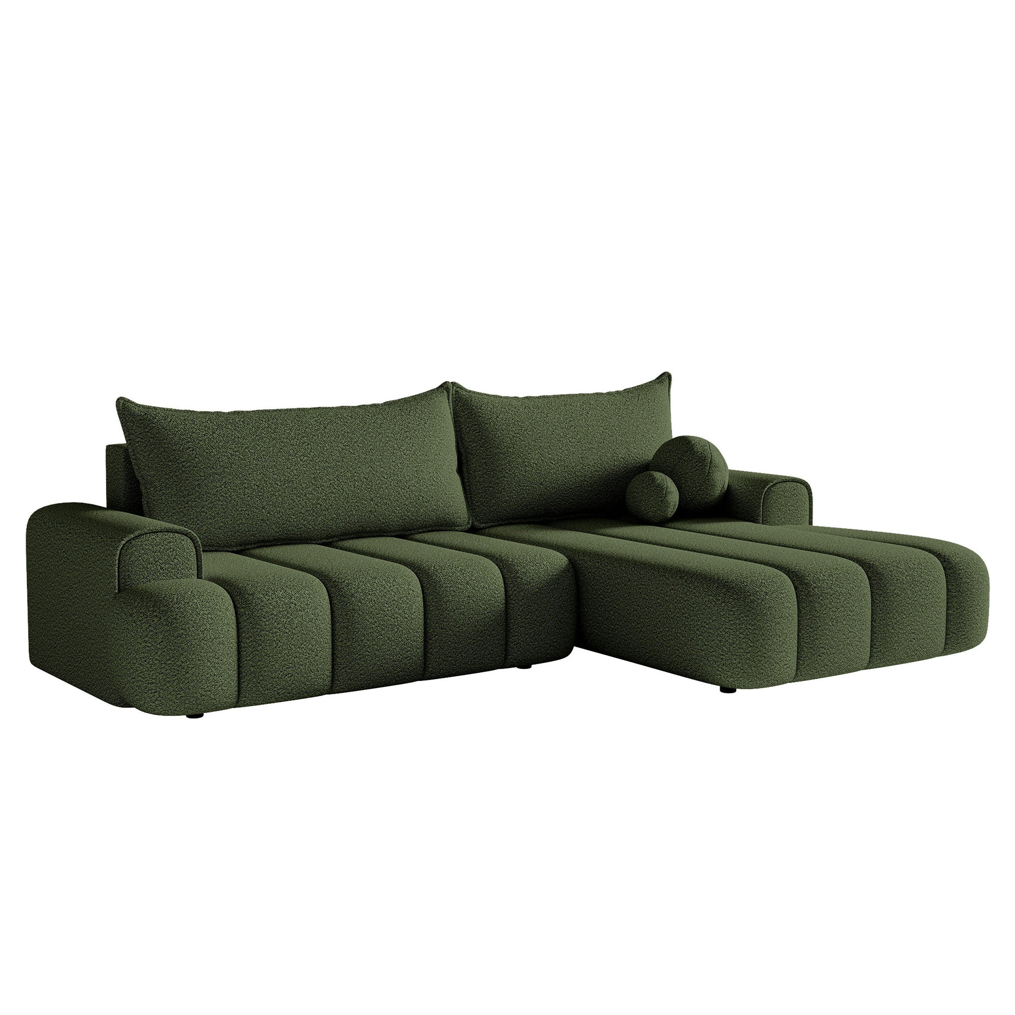 Kampinė miegamoji sofa DELINA Bouclé 275 cm