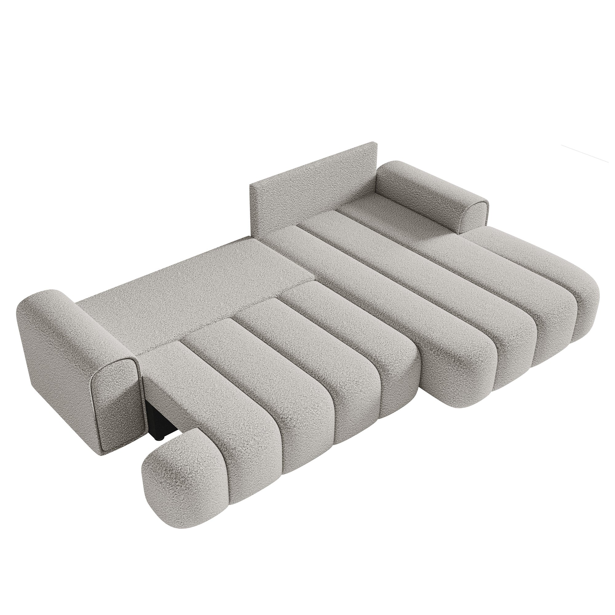 Kampinė miegamoji sofa DELINA Bouclé 275 cm