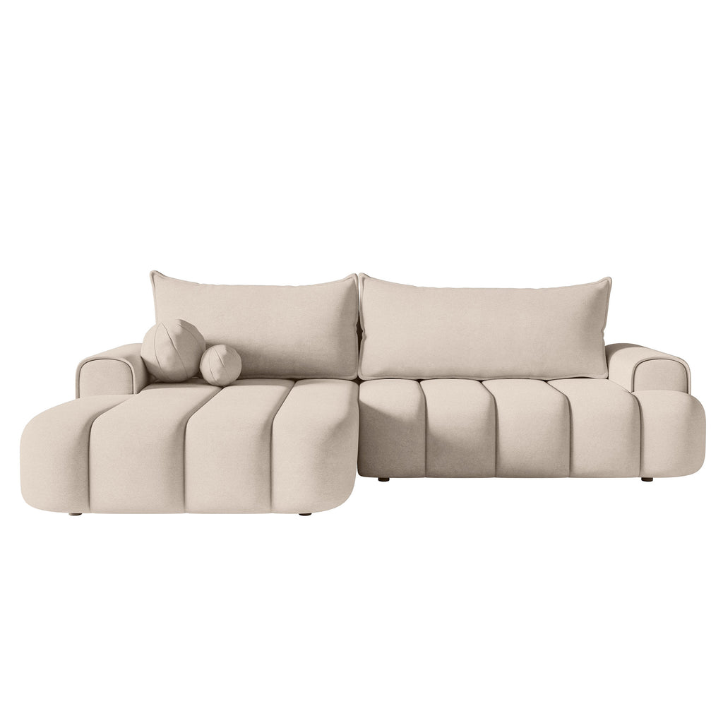 Kampinė miegamoji sofa DELINA Velour 275 cm