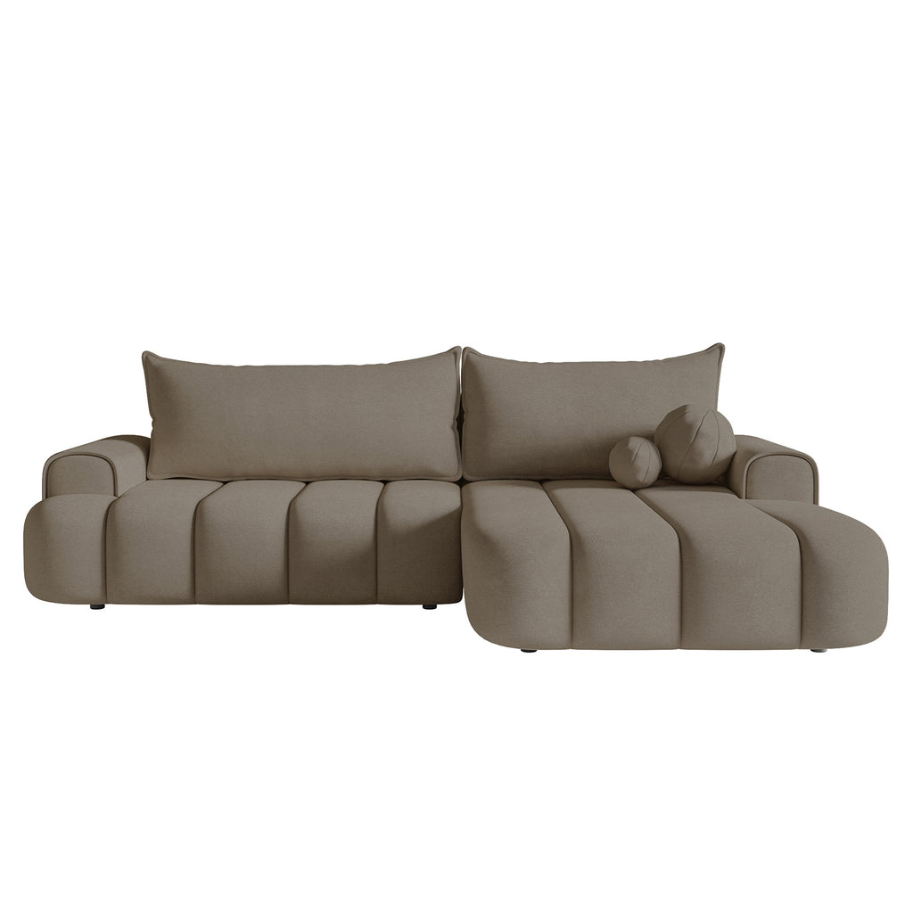 Kampinė miegamoji sofa DELINA Velour 275 cm