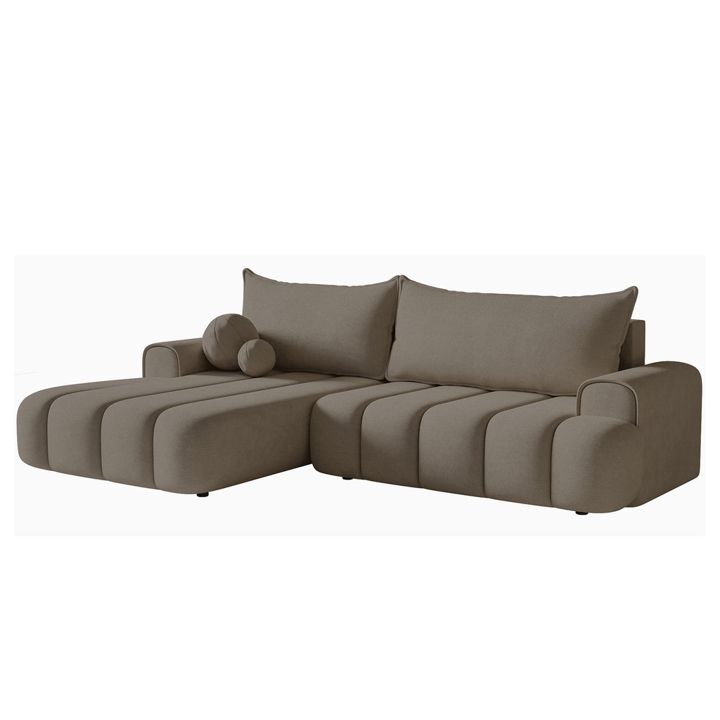 Kampinė miegamoji sofa DELINA Velour 275 cm