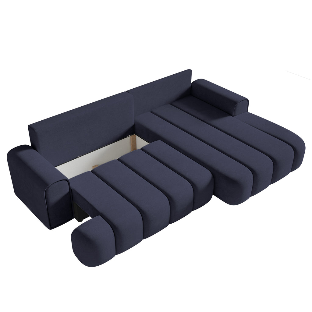 Kampinė miegamoji sofa DELINA Velour 275 cm