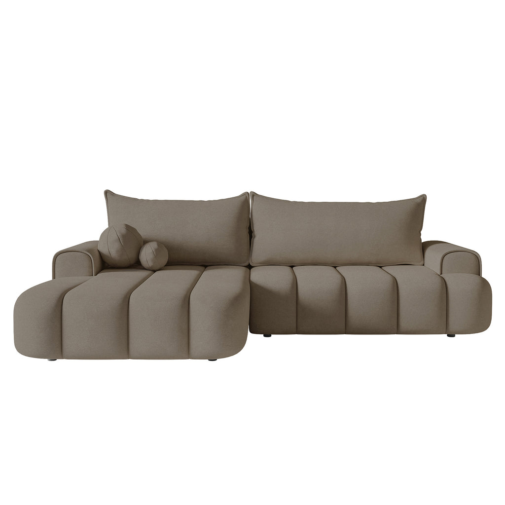 Kampinė miegamoji sofa DELINA Velour 275 cm