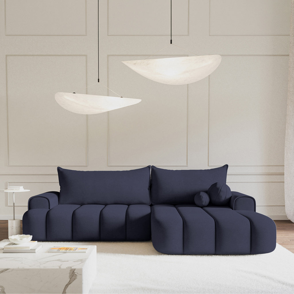 Kampinė miegamoji sofa DELINA Velour 275 cm