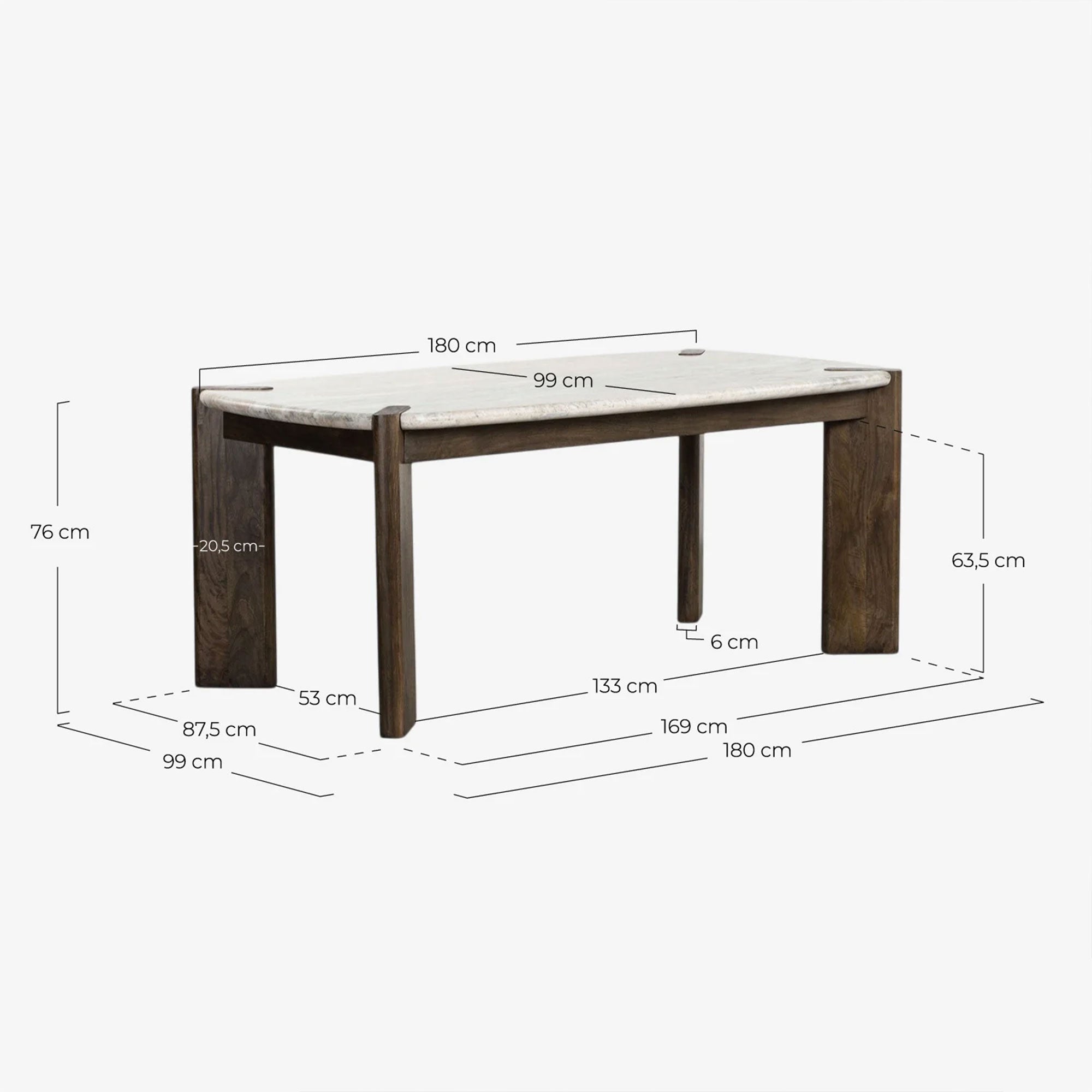 Stalas EGUAR 180x99 cm