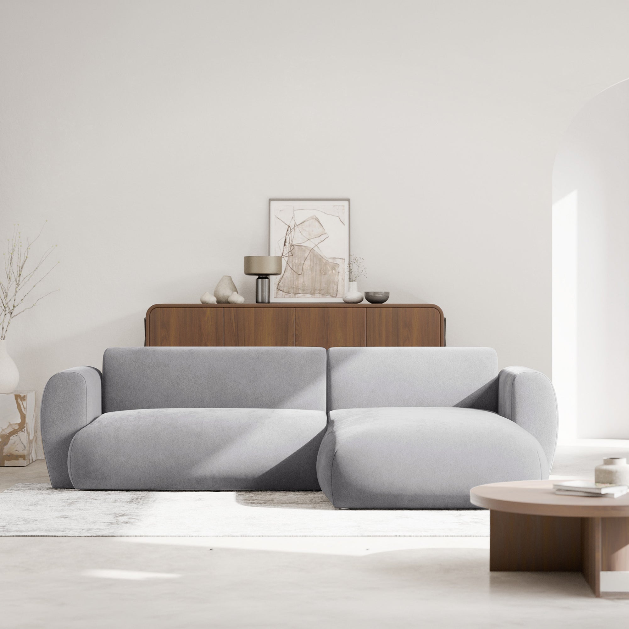 Kampinė miegamoji sofa EMA 262 cm