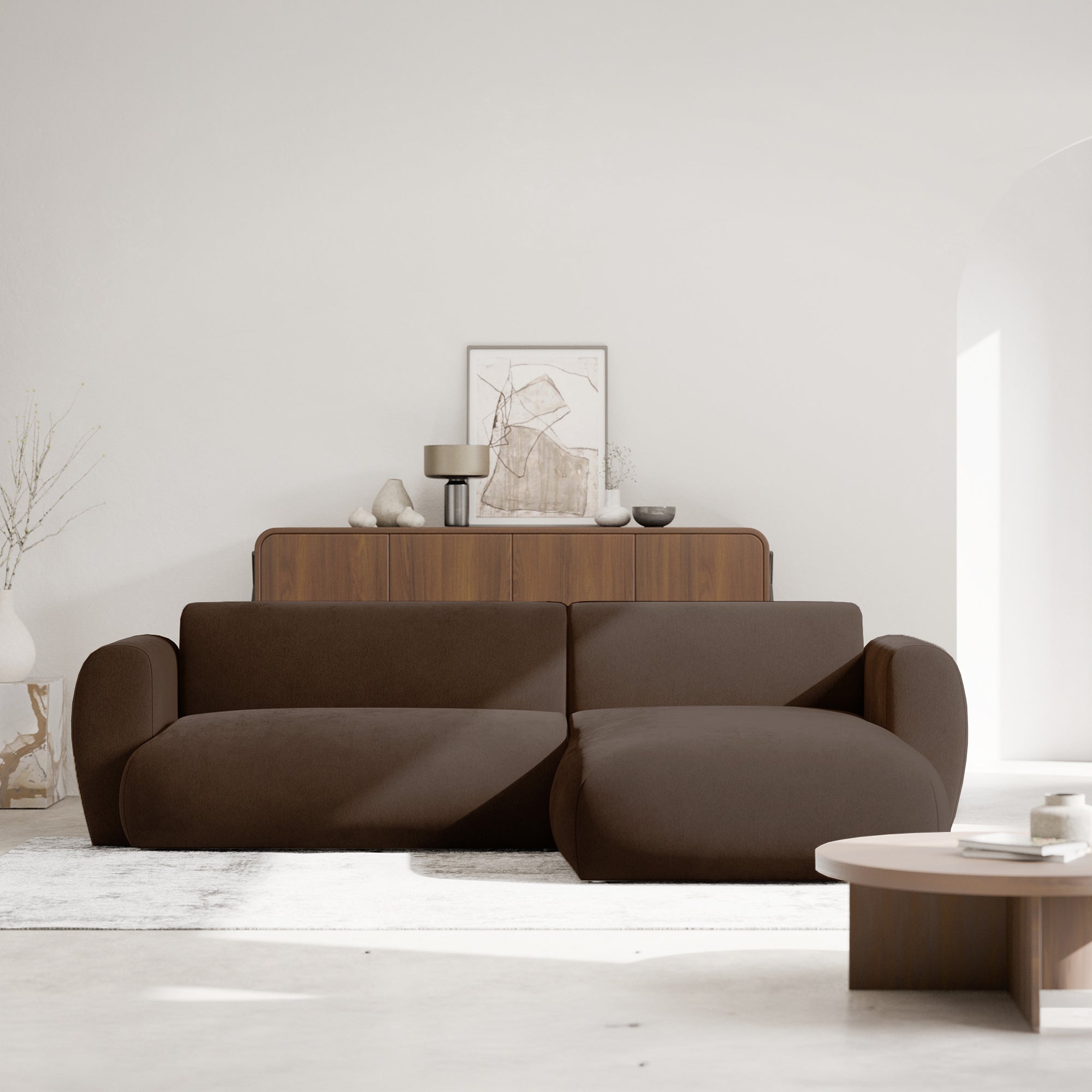 Kampinė miegamoji sofa EMA 262 cm