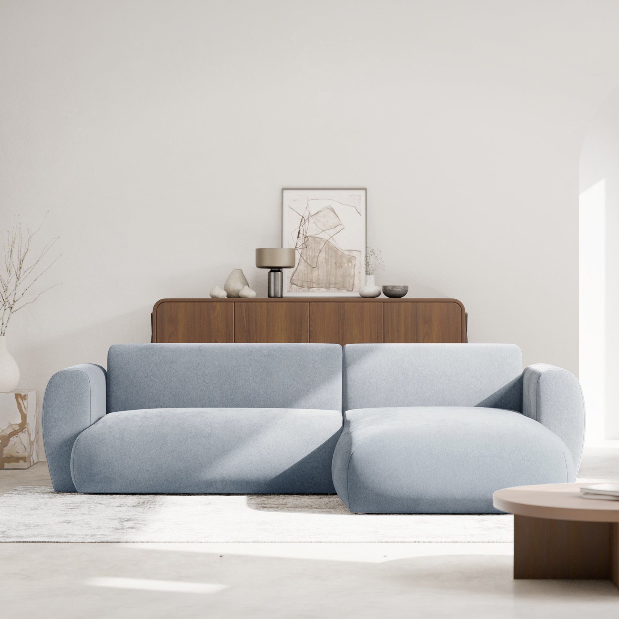 Kampinė miegamoji sofa EMA 262 cm