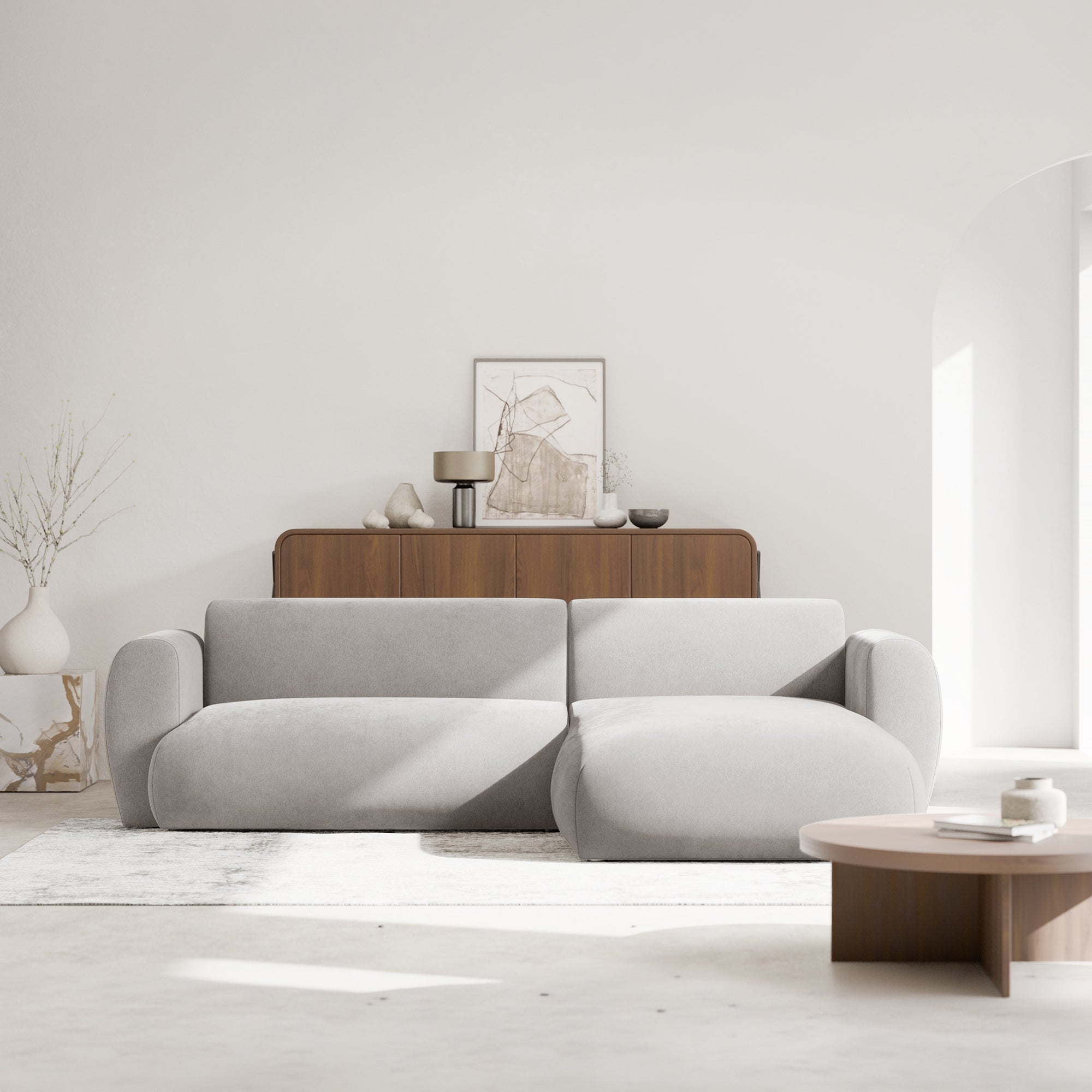 Kampinė miegamoji sofa EMA 262 cm