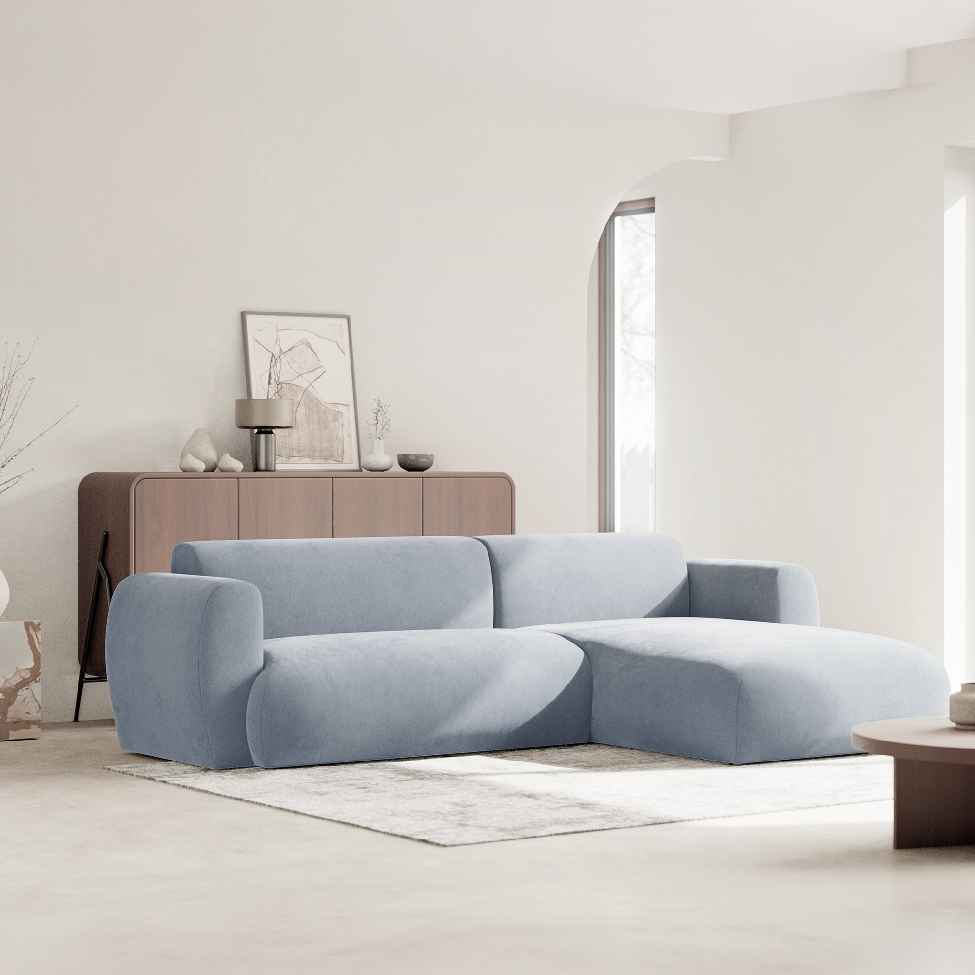 Kampinė miegamoji sofa EMA 262 cm