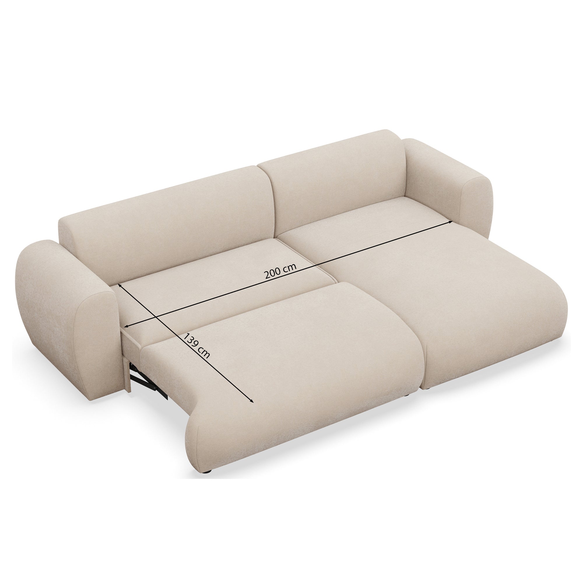 Kampinė miegamoji sofa EMA 262 cm