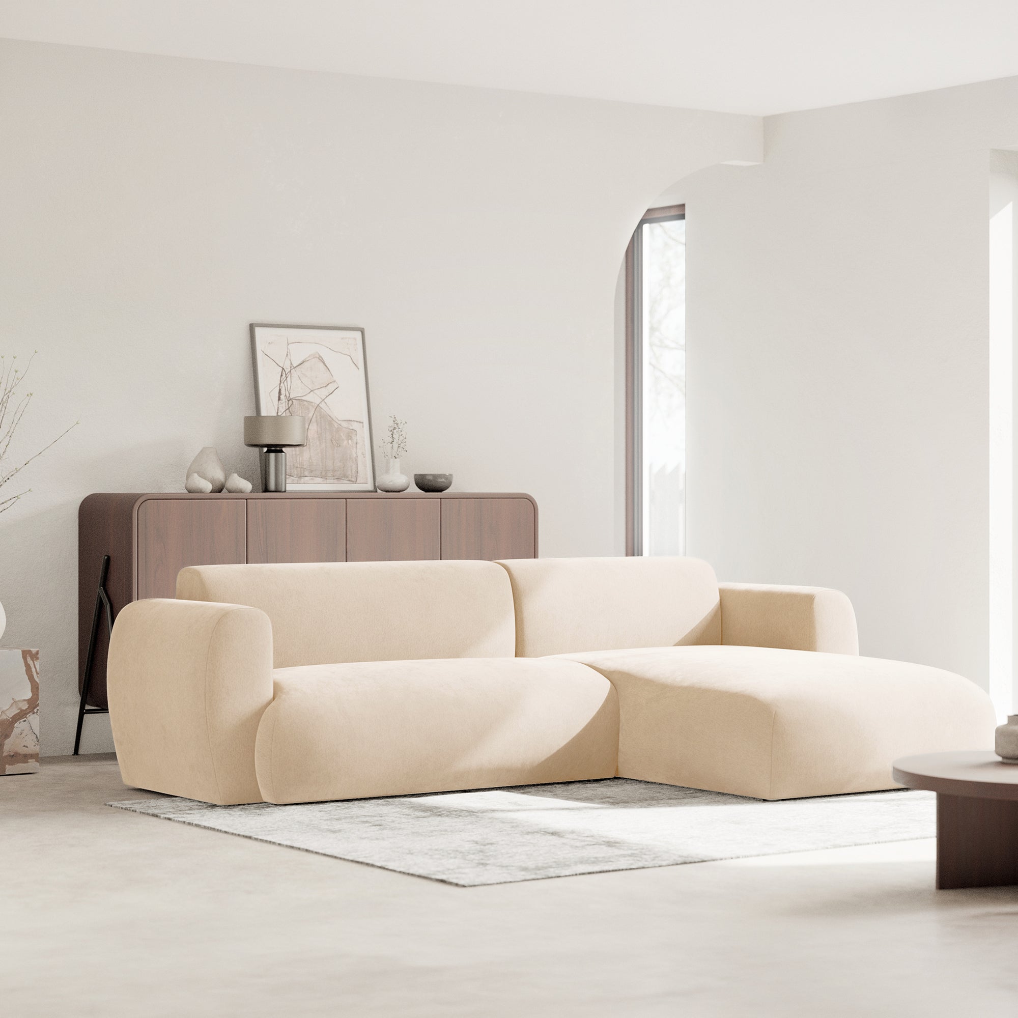 Kampinė miegamoji sofa EMA 262 cm