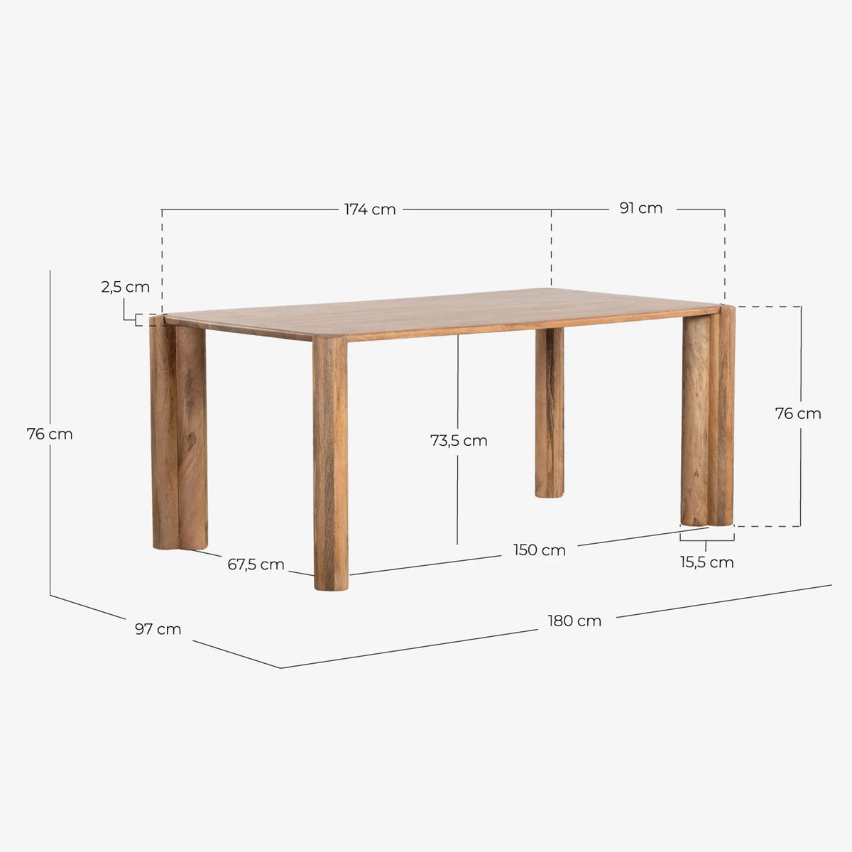 Stalas ETEL 174x91 cm