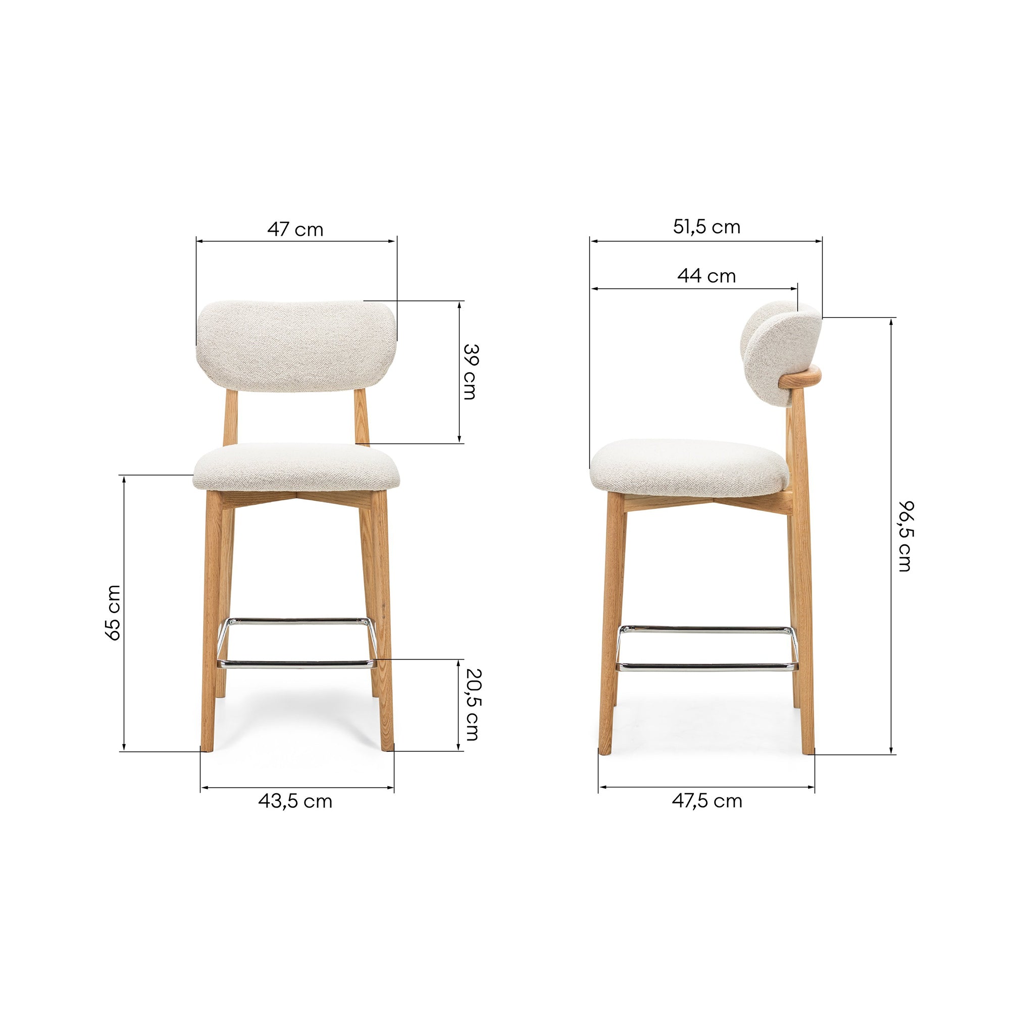 Pusbario kėdė FILA 65 cm