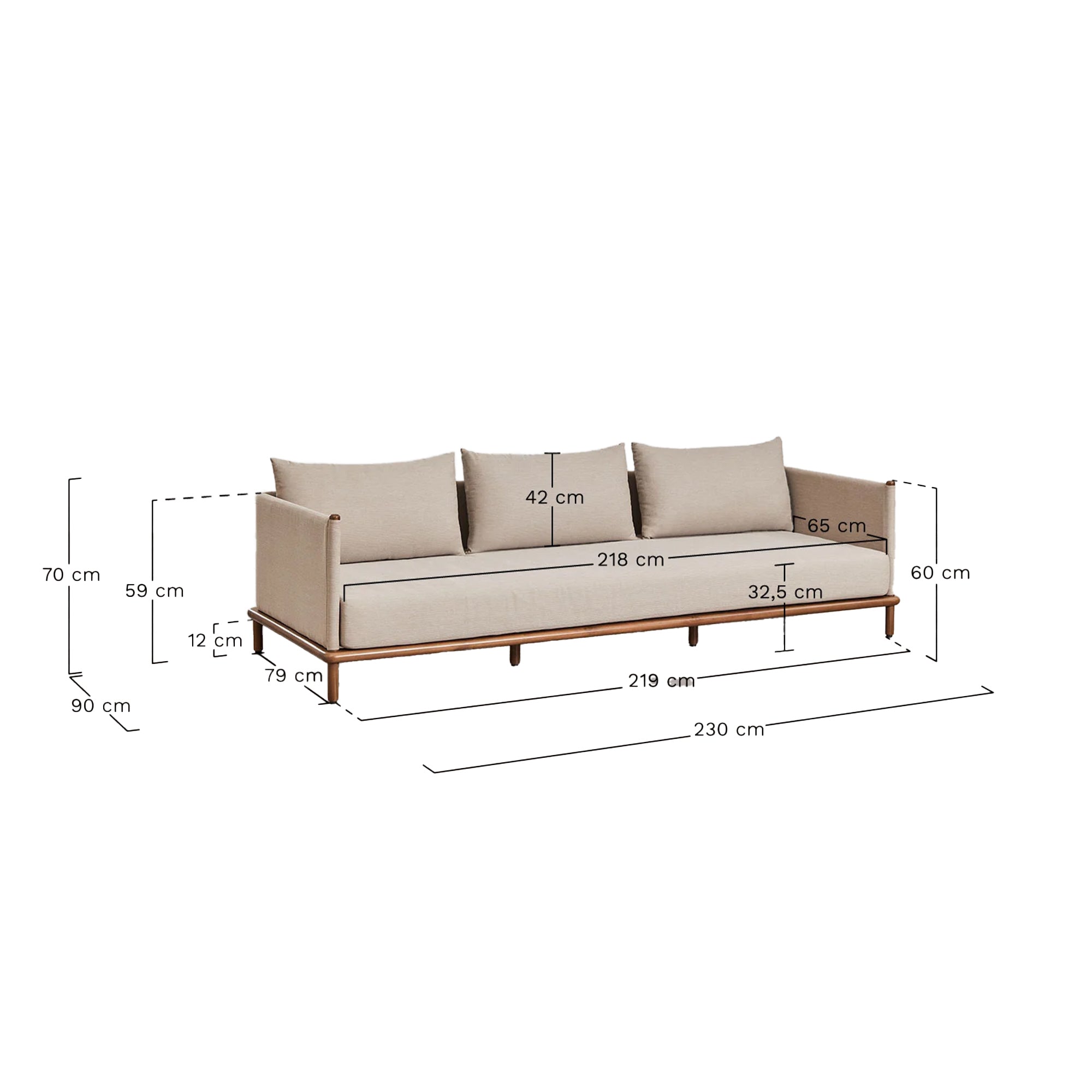 Sofa FRANCIS 230x90 cm