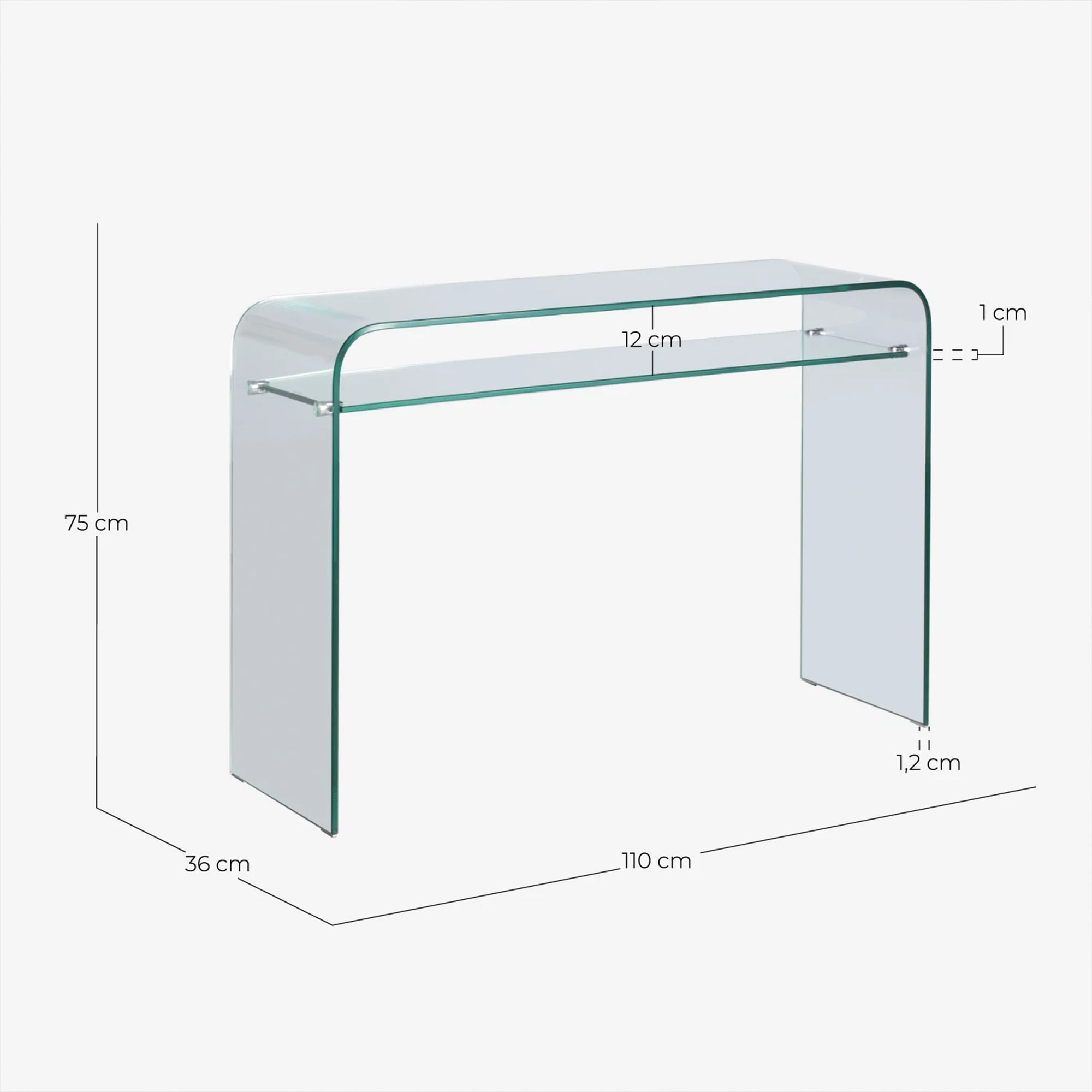Konsolė GLASSYER 110x36 cm