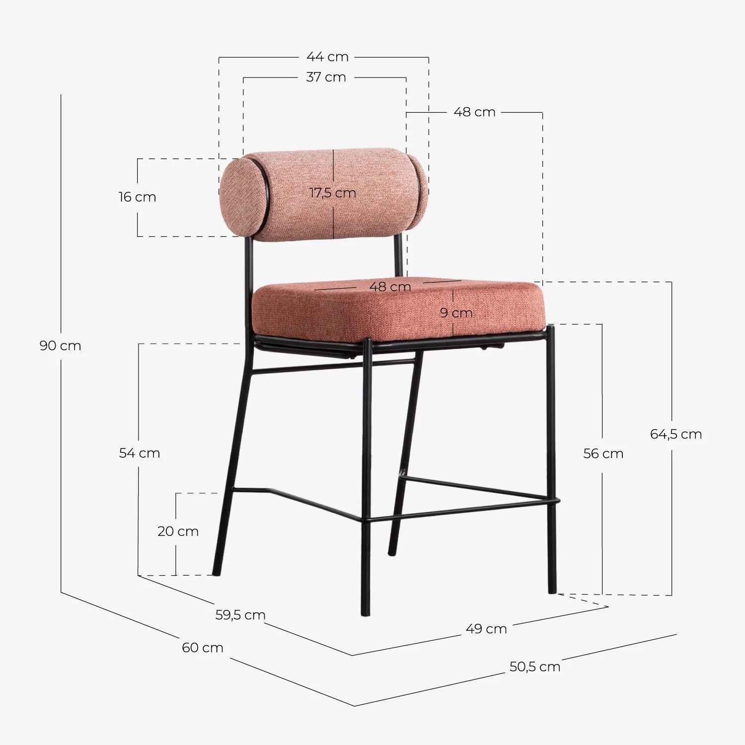 Pusbario kėdė EILA 65 cm