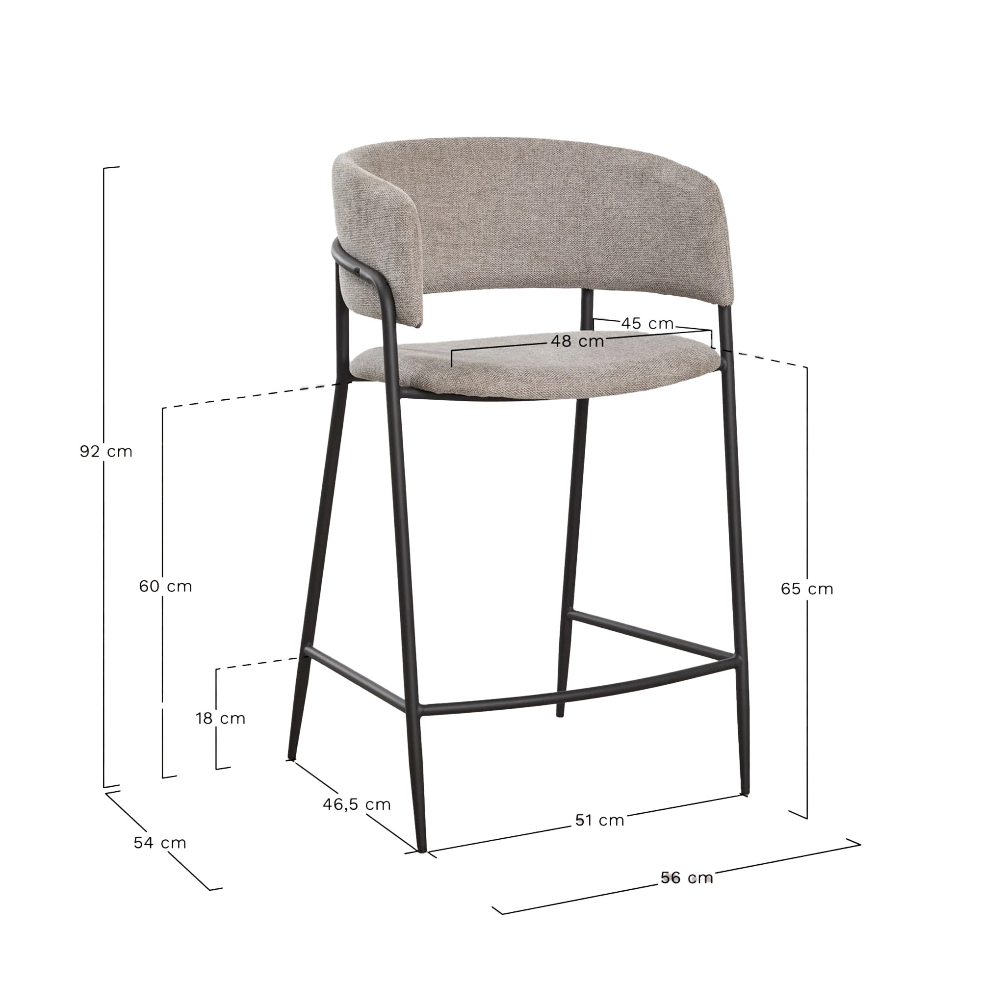 Baro kėdė MALO 65 cm | 75 cm